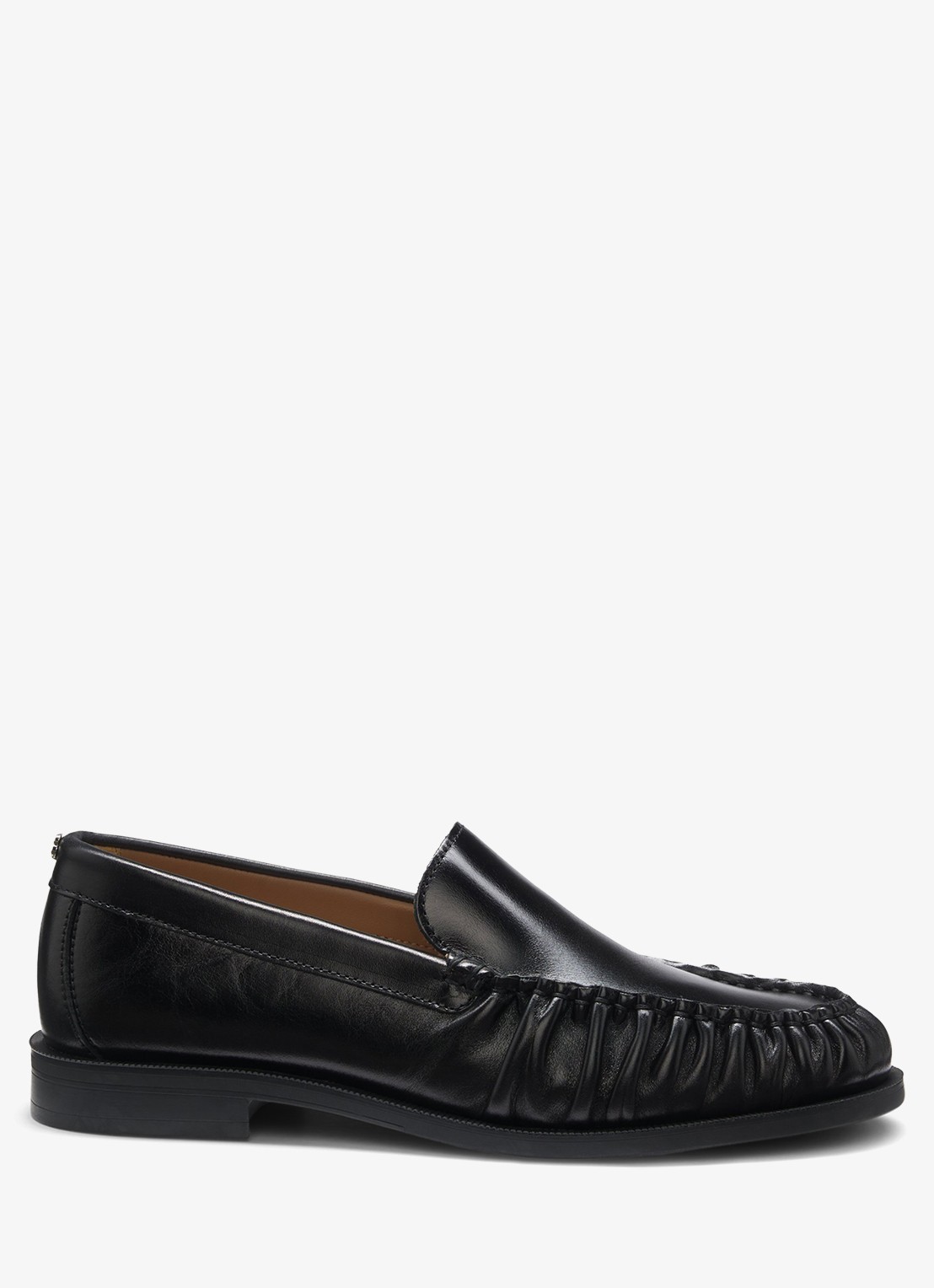 BOSS Loafer van leer - voorkant 5 zwart