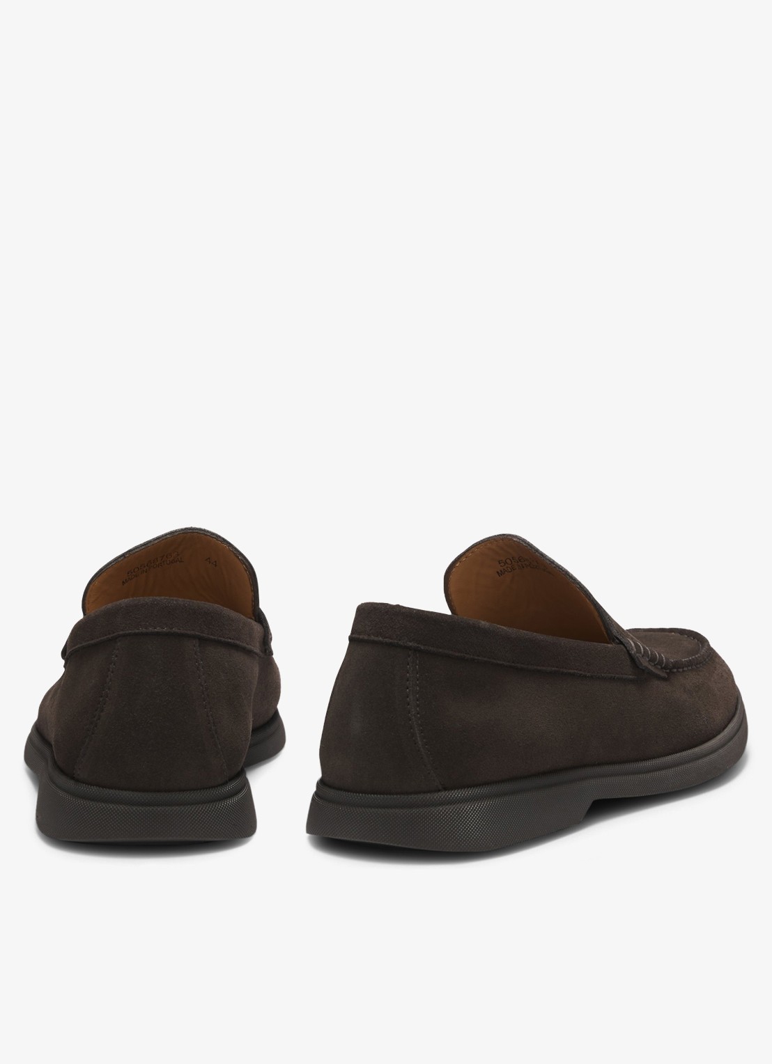 BOSS Loafer van suède - achterkant 5 donkerbruin