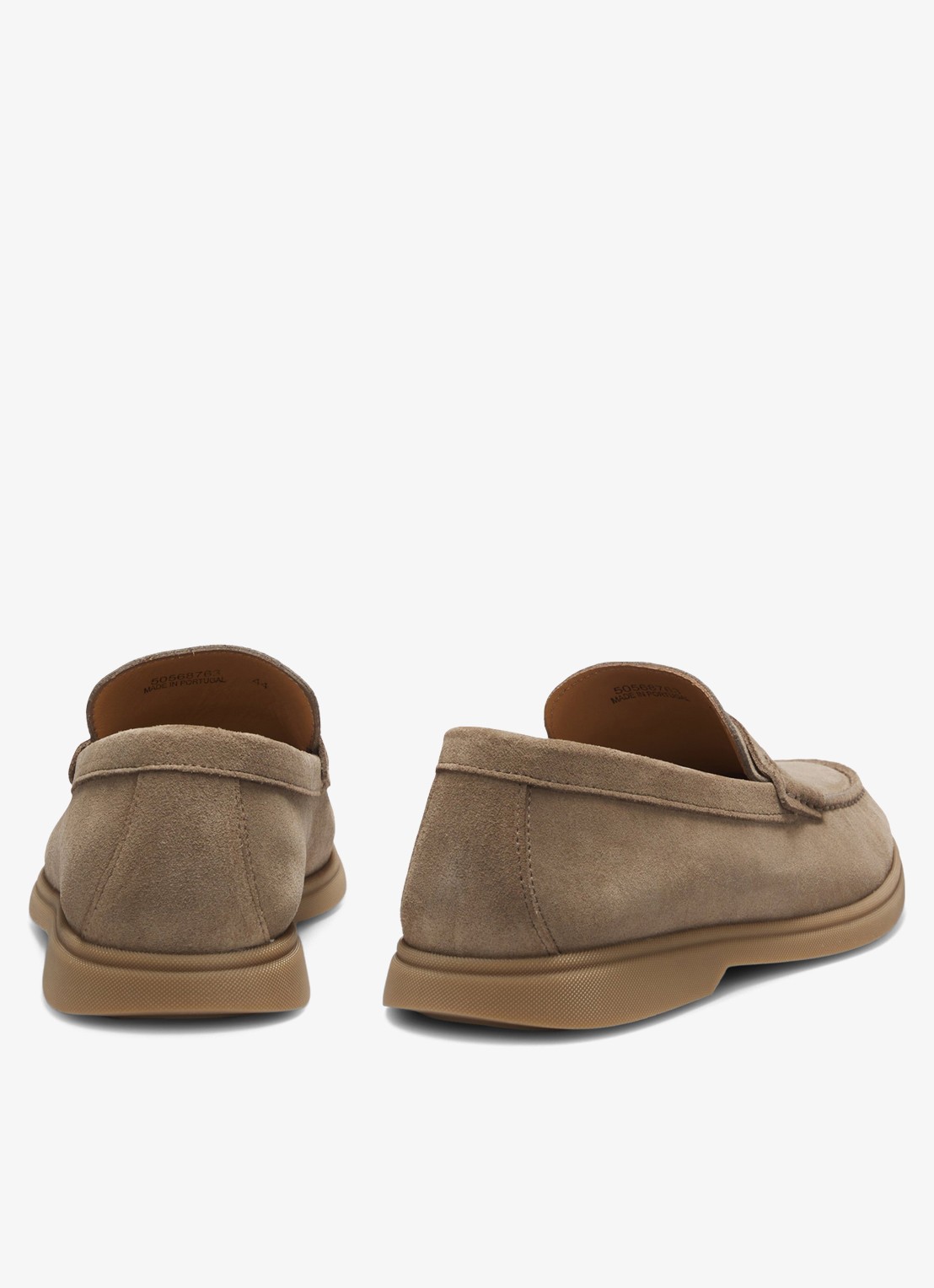 BOSS Loafer van suède - achterkant donkerbeige