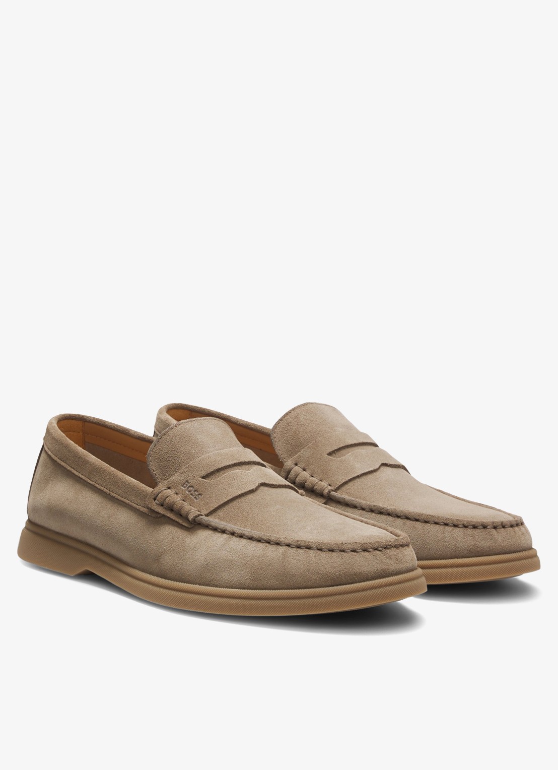 BOSS Loafer van suède - detail 4 donkerbeige