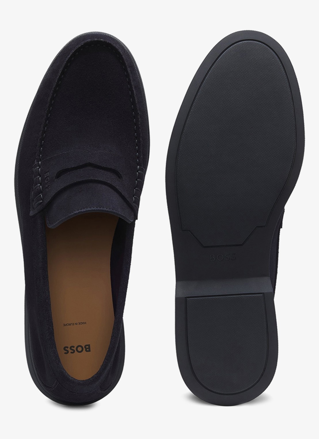 BOSS Loafer van suède - achterkant donkerblauw