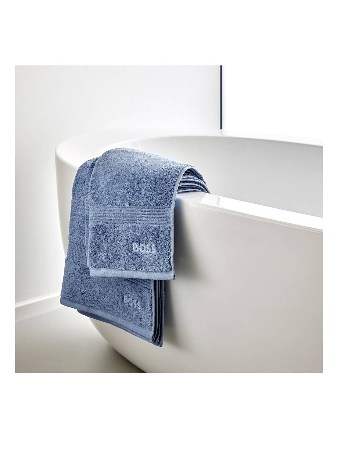 BOSS Loft badhanddoek - 700g/m² - 50 x 100 cm  - detail 6 staalblauw