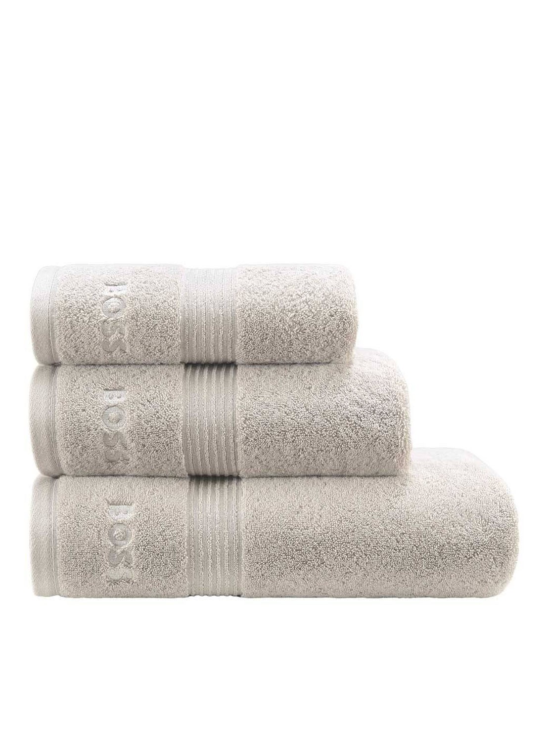 BOSS Loft badhanddoek - 700g/m² - 70 x 140 cm  - detail 3 grijsmele