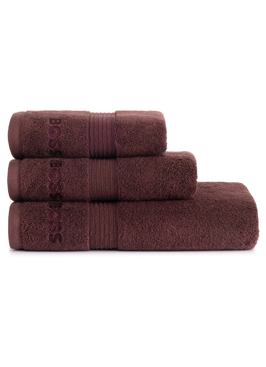 BOSS Loft badhanddoek - 700g/m² - 70 x 140 cm  - achterkant 4 donkerbruin