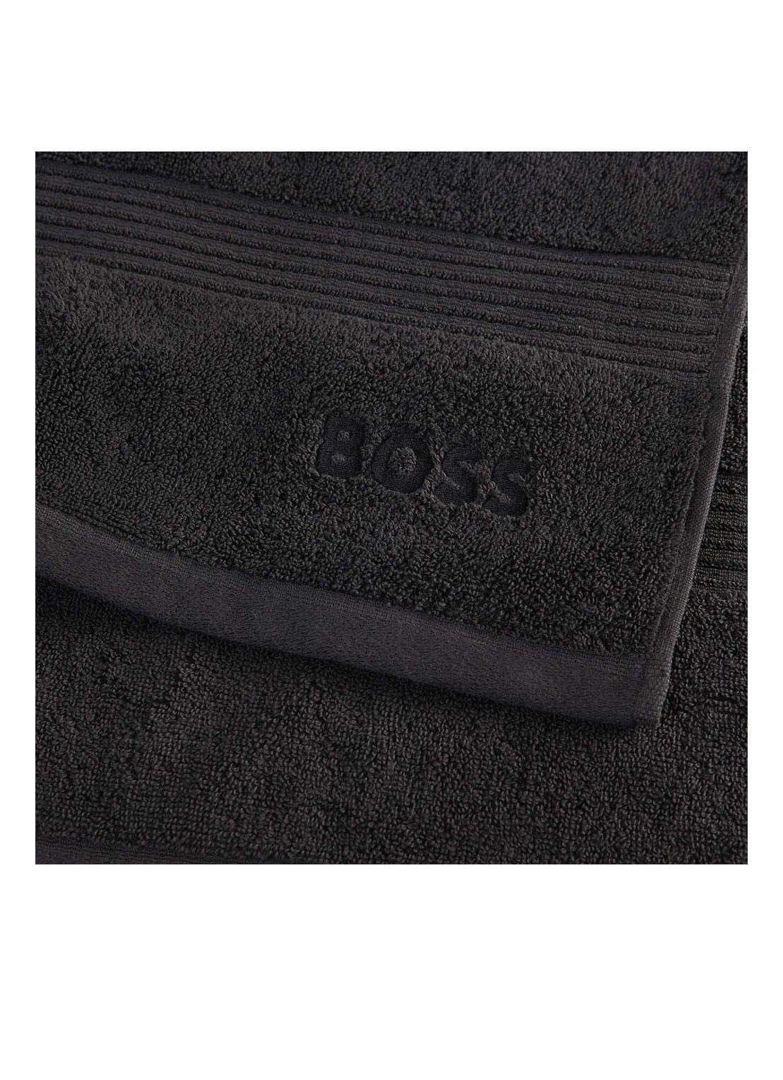 BOSS Loft badhanddoek - 700g/m² - 50 x 100 cm  - voorkant 5 zwart