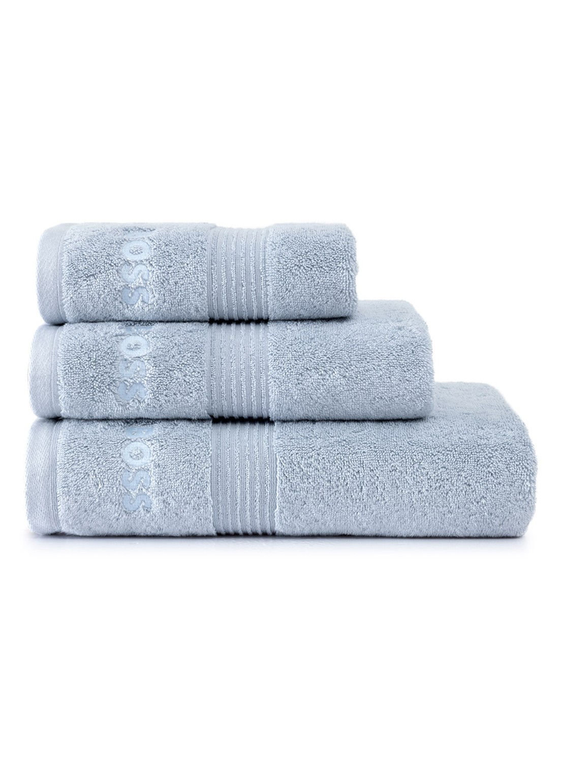 BOSS Loft badhanddoek - 700g/m² - 50 x 100 cm  - detail lichtblauw
