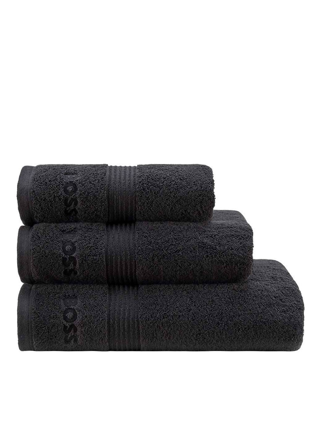 BOSS Loft badhanddoek - 700g/m² - 70 x 140 cm  - detail 4 zwart