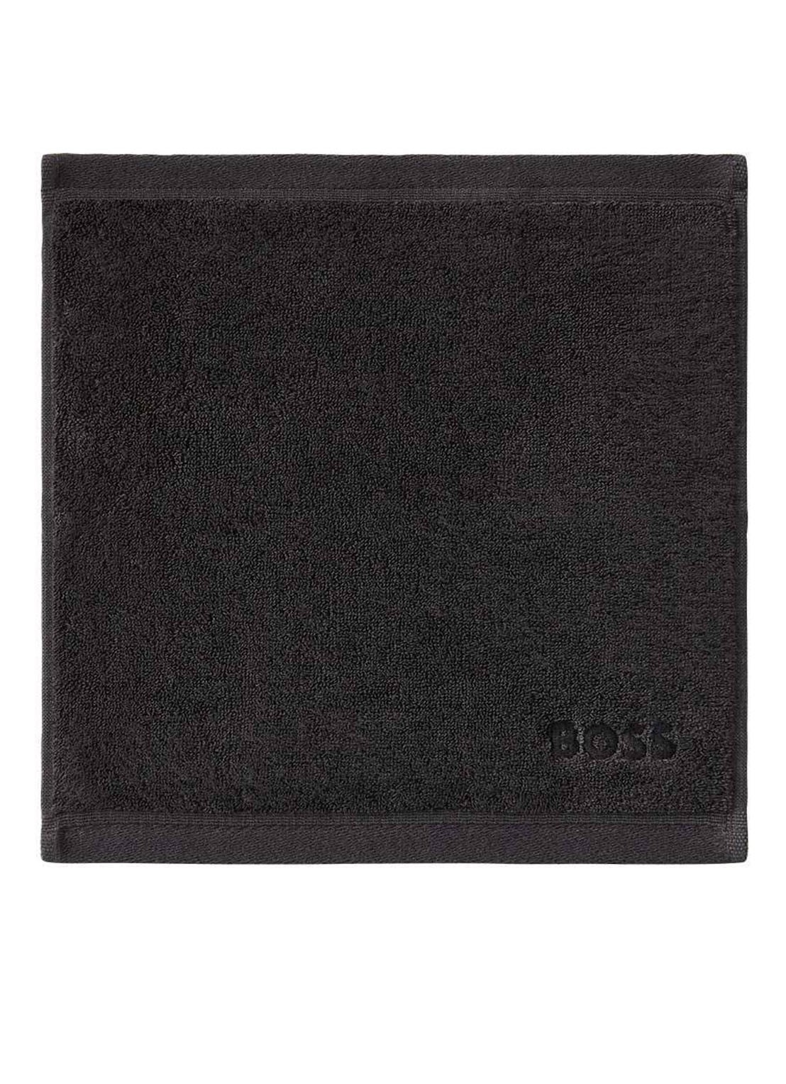 BOSS Loft gastendoek - 700g/m² - 30 x 30 cm  - voorkant zwart