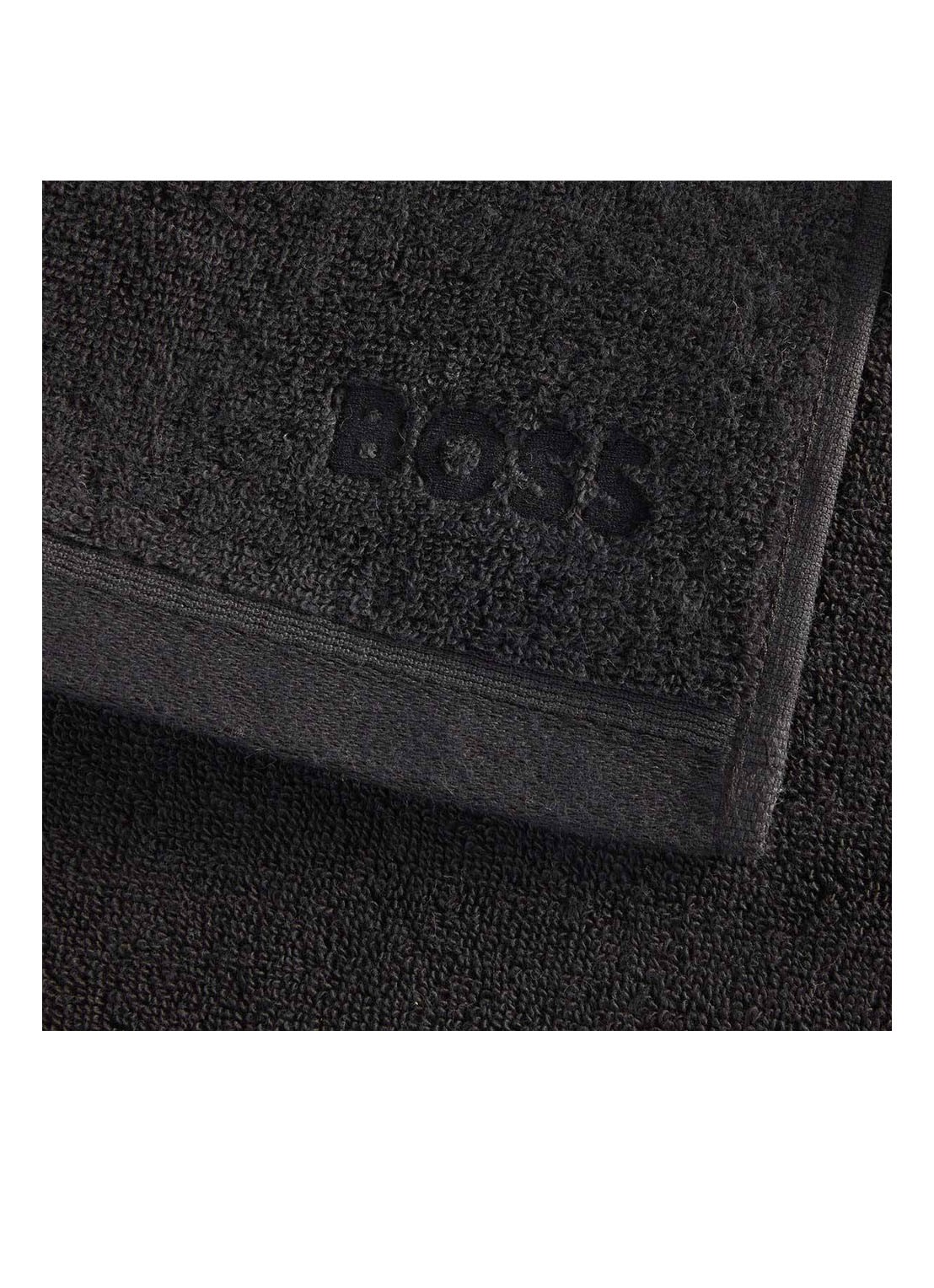 BOSS Loft gastendoek - 700g/m² - 30 x 30 cm  - voorkant 2 zwart