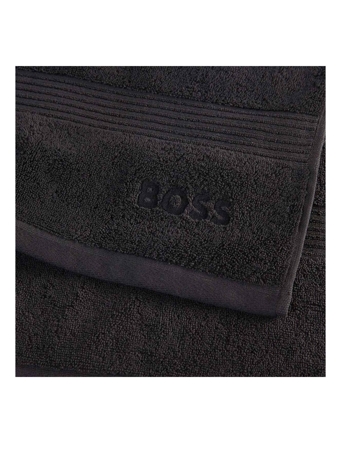 BOSS Loft gastendoek - 700g/m² - 40 x 60 cm  - voorkant 3 zwart