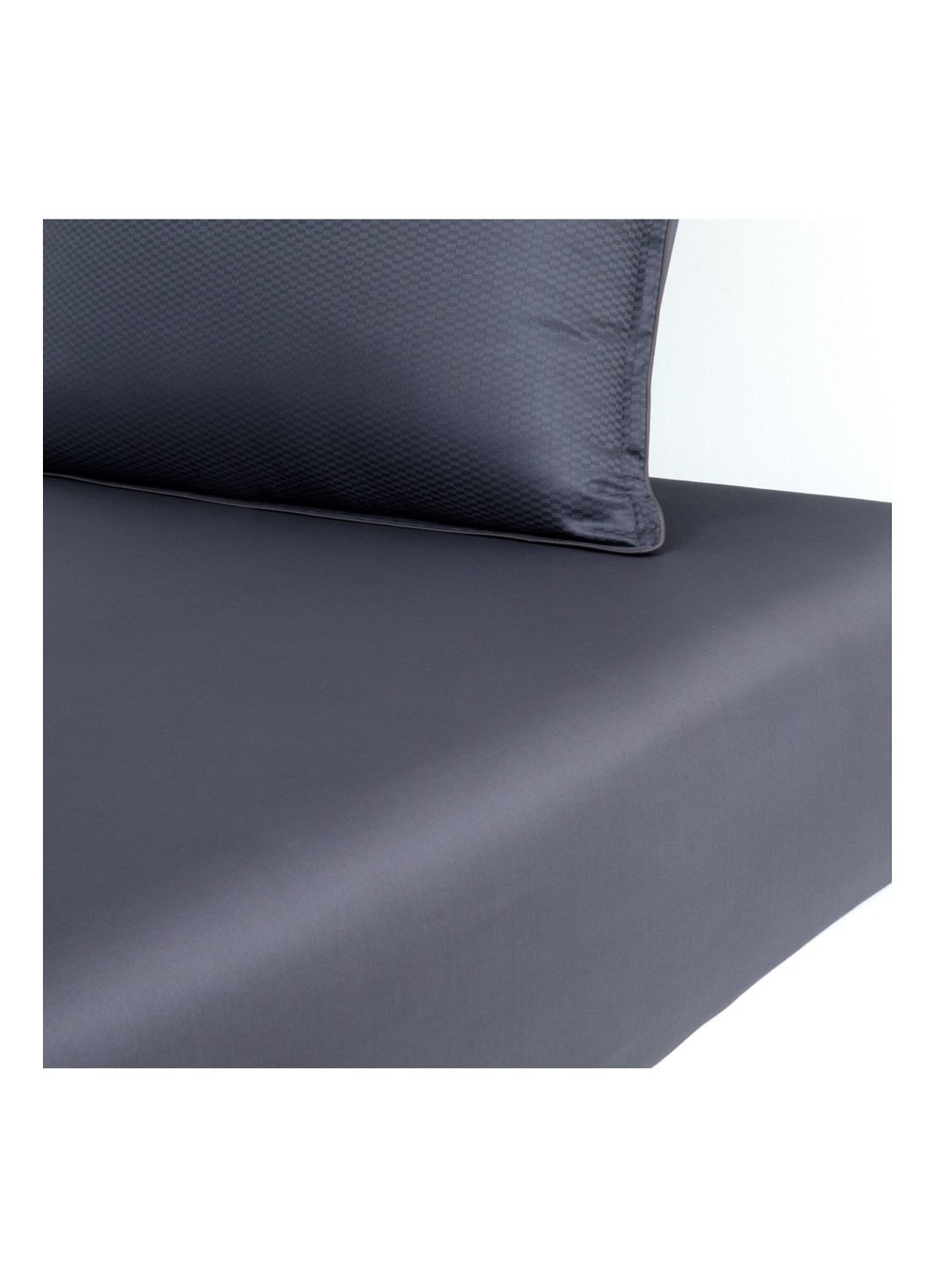 BOSS Loft hoeslaken van katoensatijn 120TC, hoekhoogte 30 cm - voorkant 3 zwart