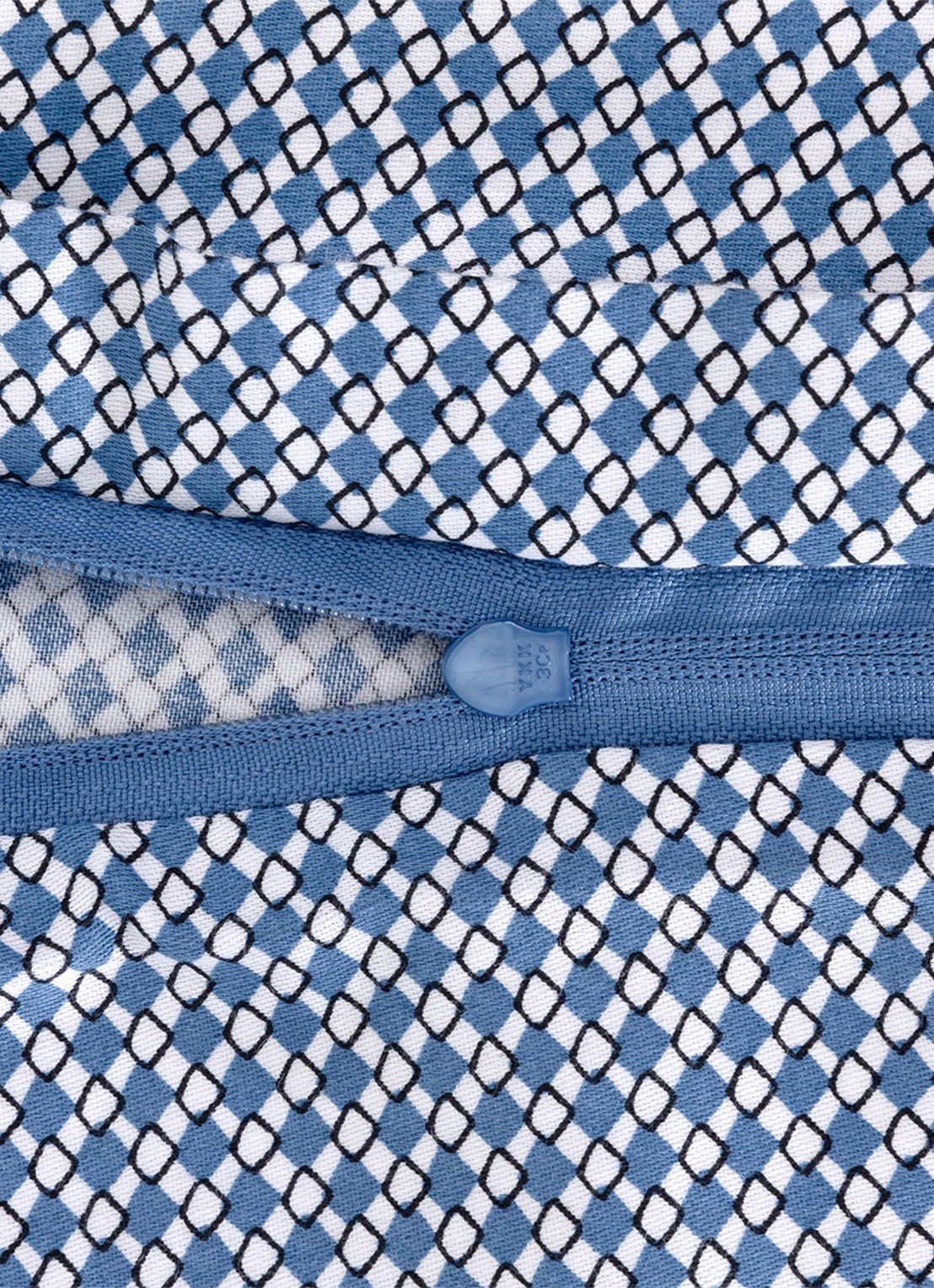 BOSS Logan dekbedovertrek van katoensatijn 200TC - exclusief kussenslopen - detail blauw