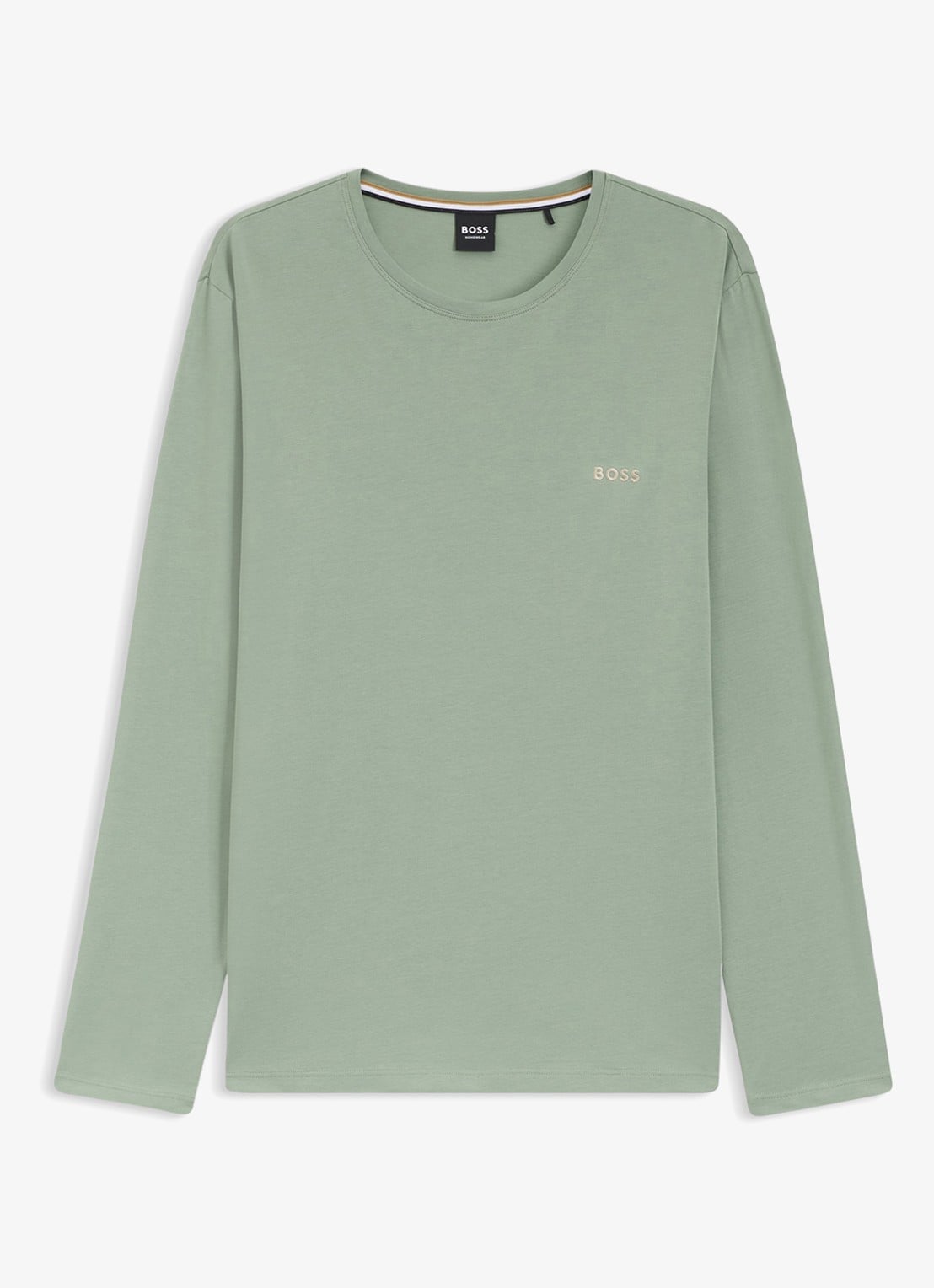 BOSS Longsleeve met logo - voorkant lichtgroen