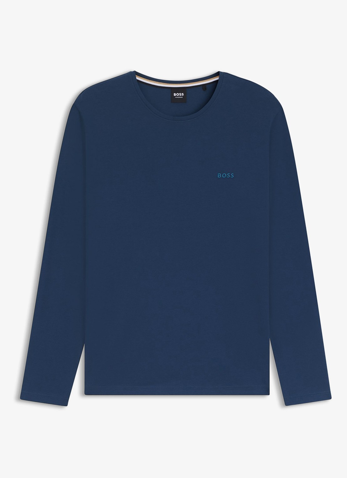 BOSS Longsleeve met logo - voorkant blauw