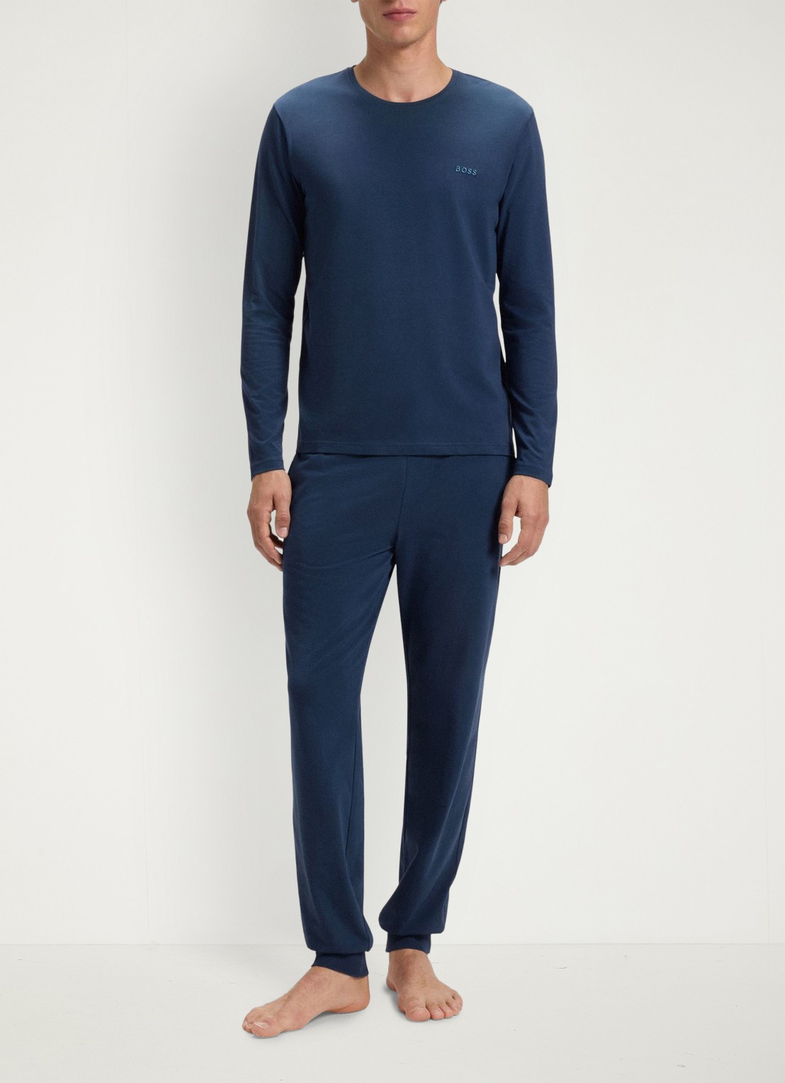 BOSS Longsleeve met logo - voorkant 2 blauw
