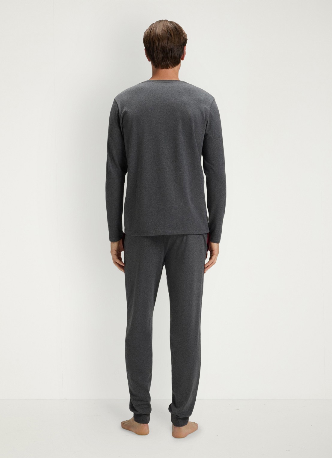 BOSS Longsleeve met logo - achterkant grijs