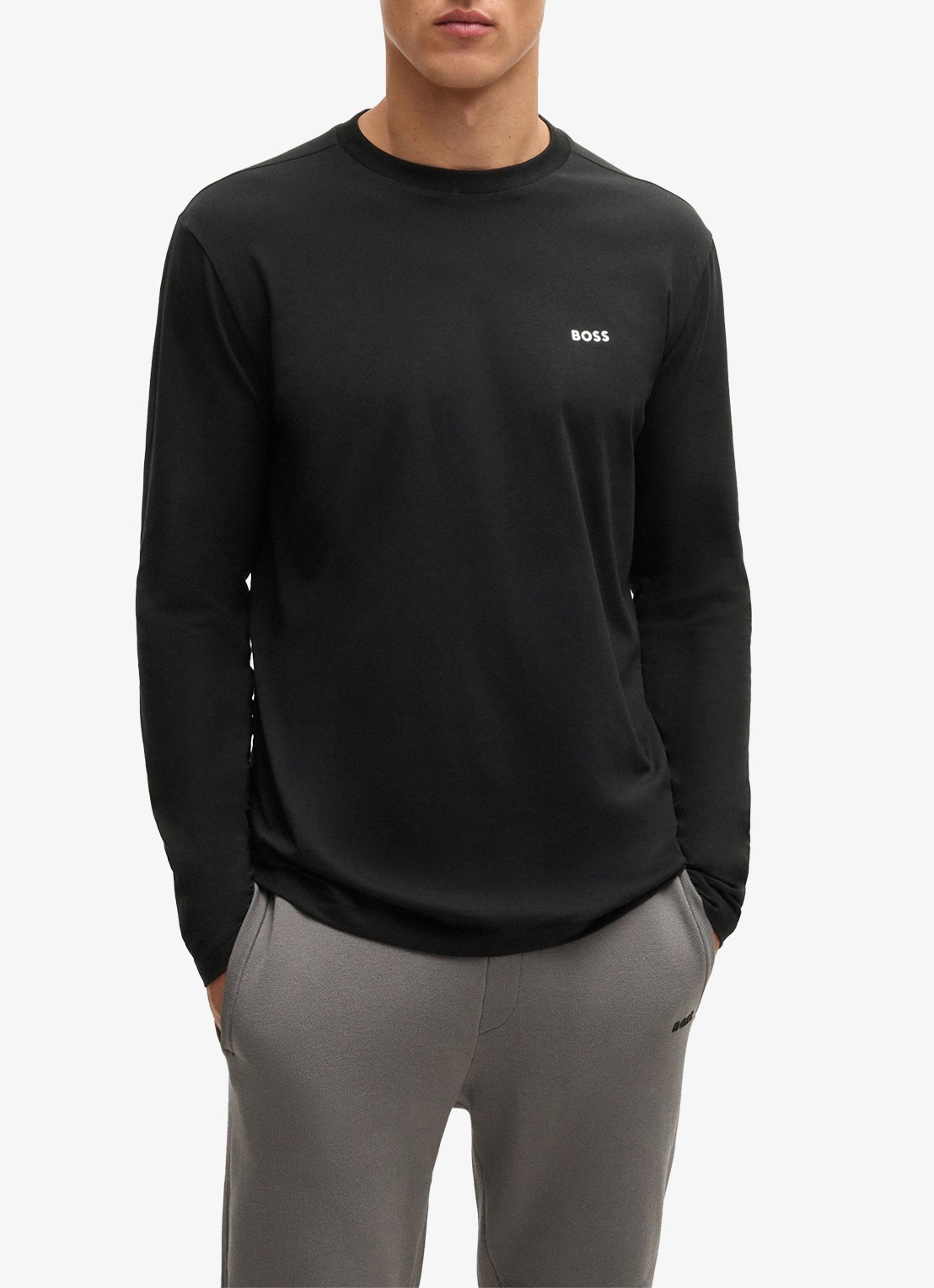 BOSS Longsleeve met logo - detail 4 zwart
