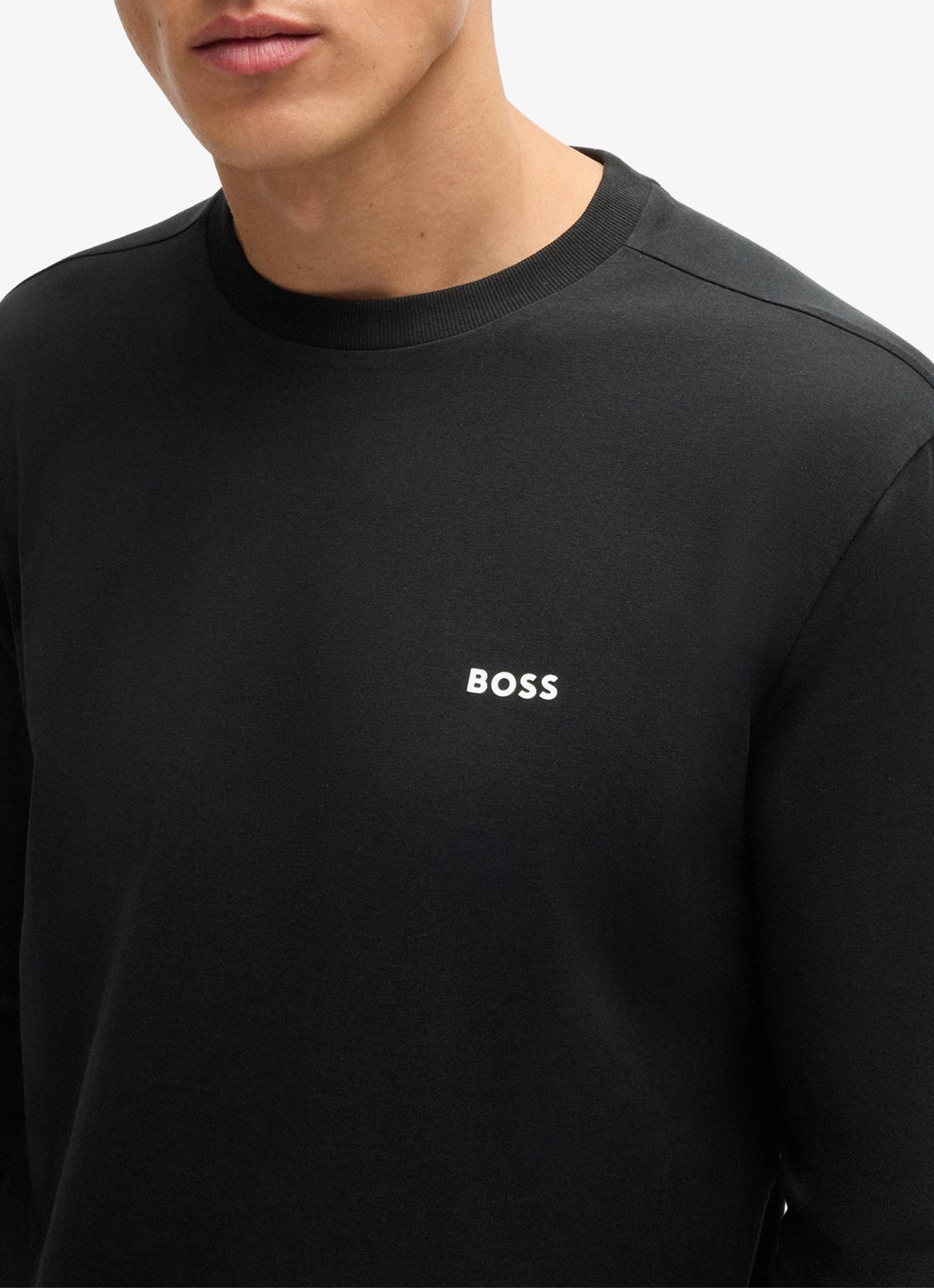 BOSS Longsleeve met logo - detail 5 zwart
