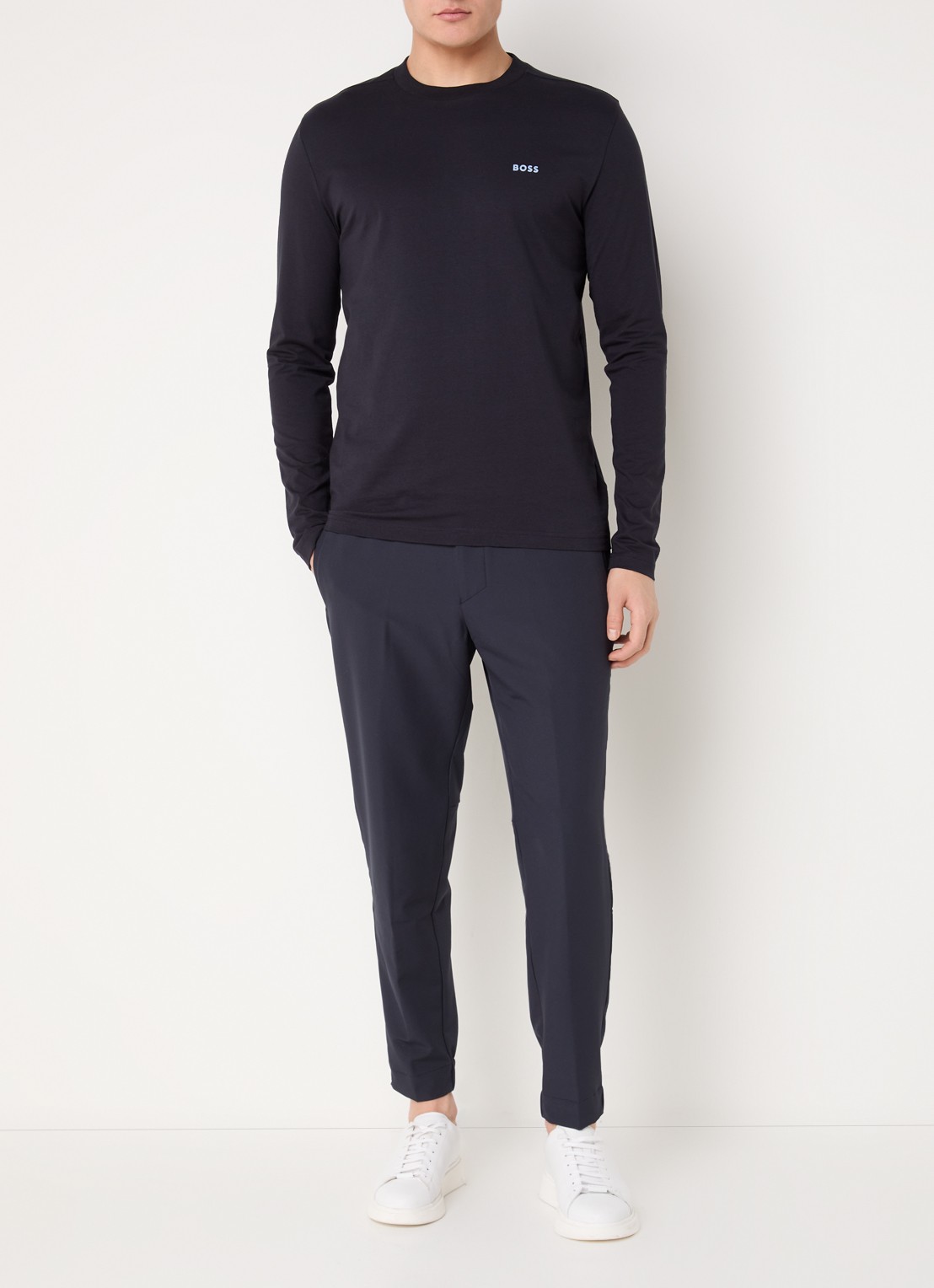 BOSS Longsleeve met logo - voorkant 4 indigo