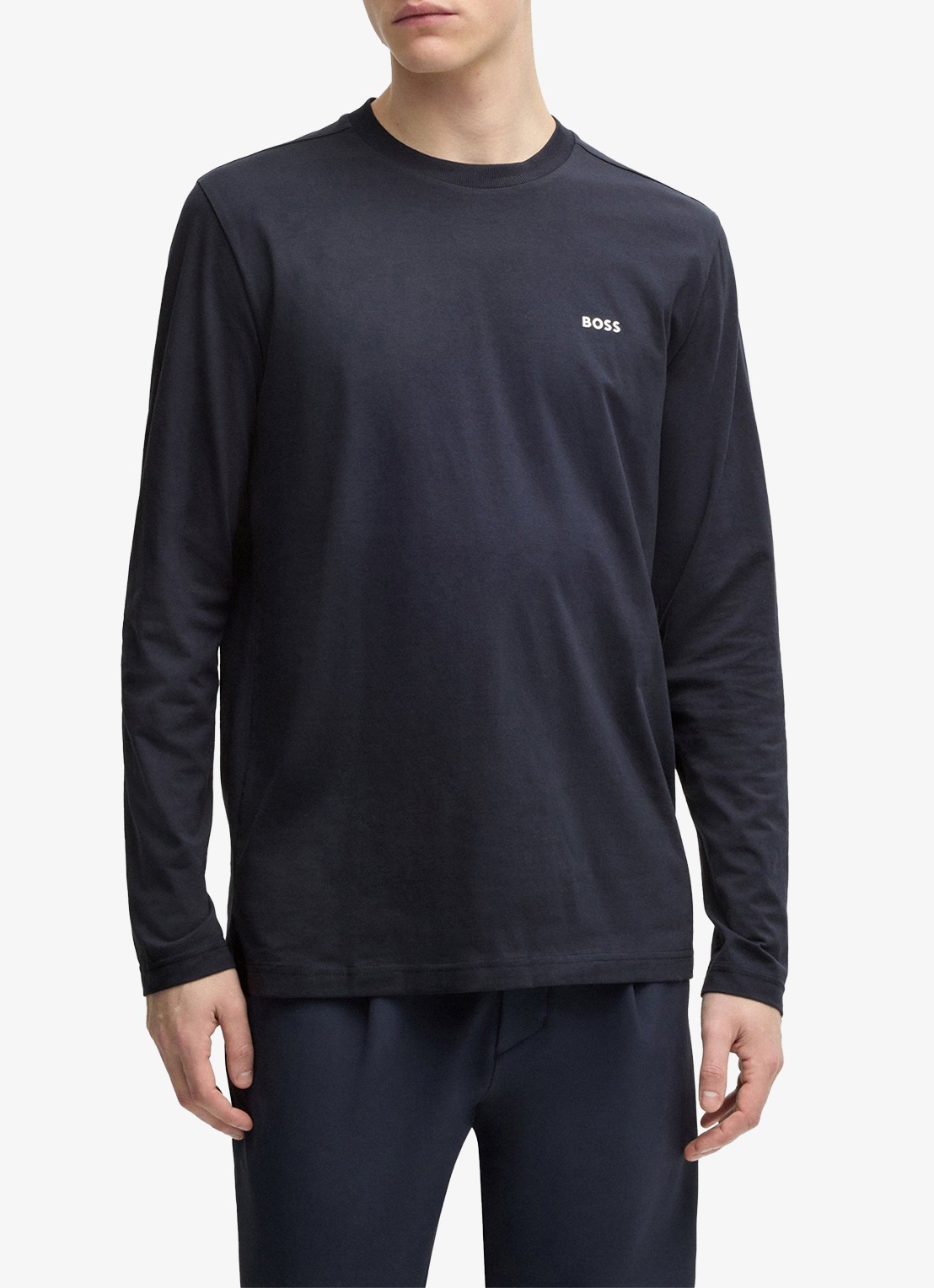 BOSS Longsleeve met logo - detail royalblauw