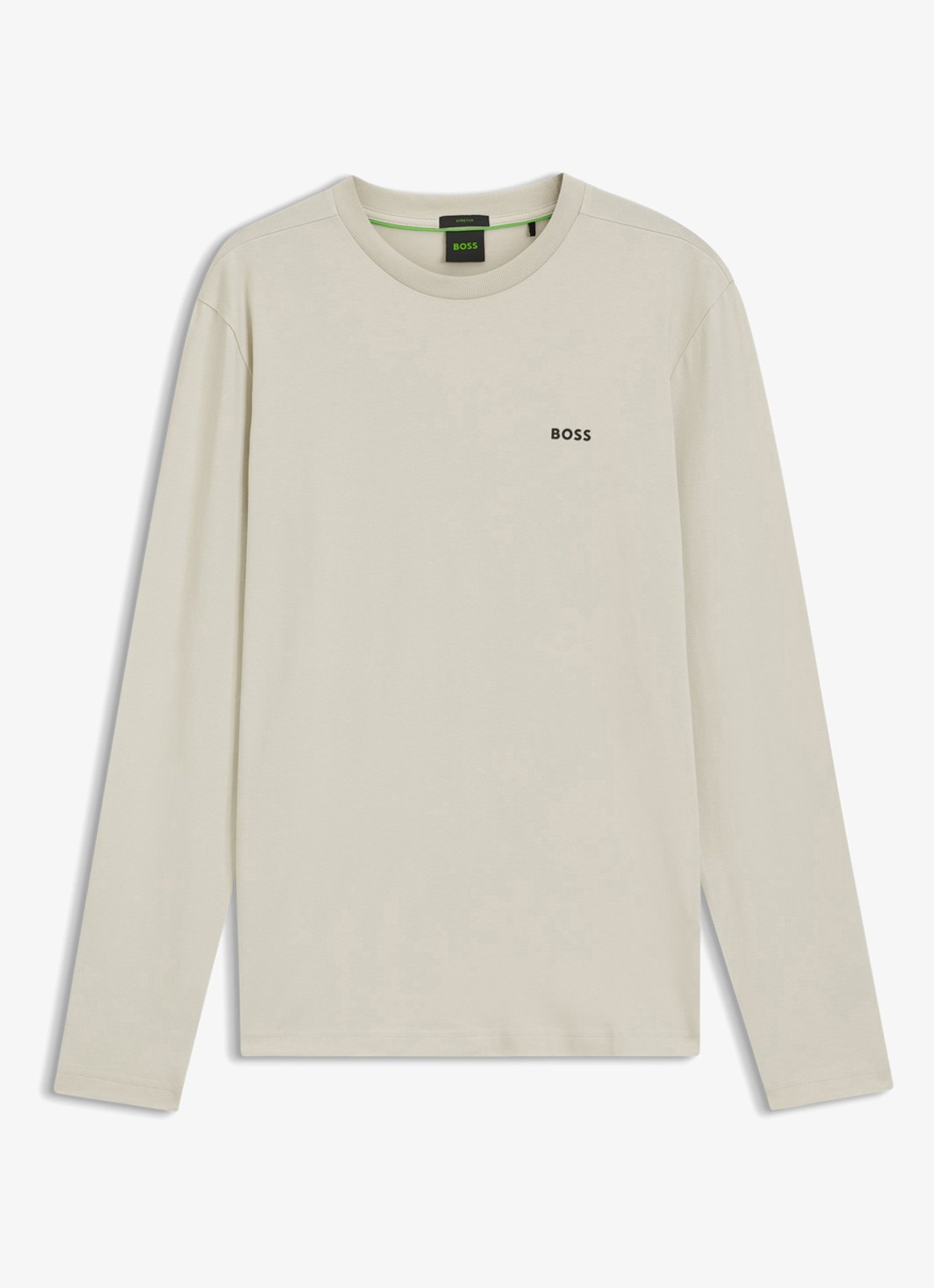 BOSS Longsleeve met logo - voorkant 4 light beige-275 / beige