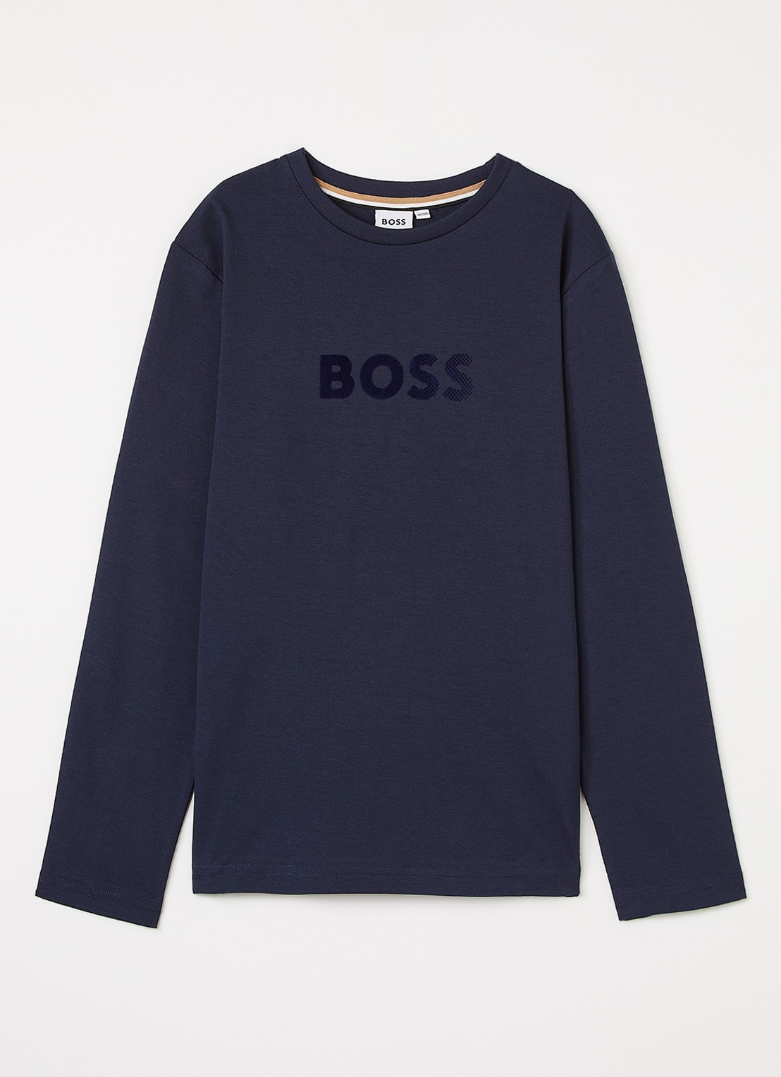 BOSS Longsleeve met logo - voorkant donkerblauw
