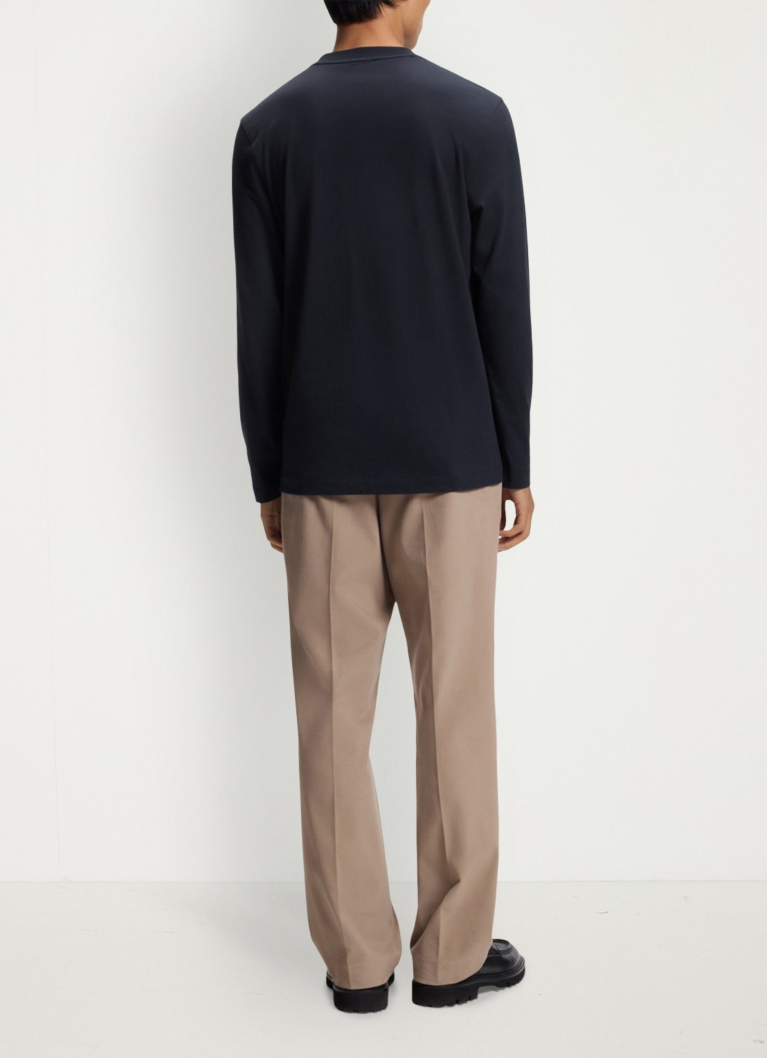 BOSS Longsleeve met logoborduring - achterkant 3 blauw