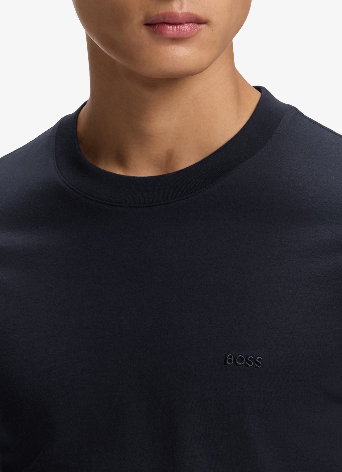 BOSS Longsleeve met logoborduring - detail 5 blauw