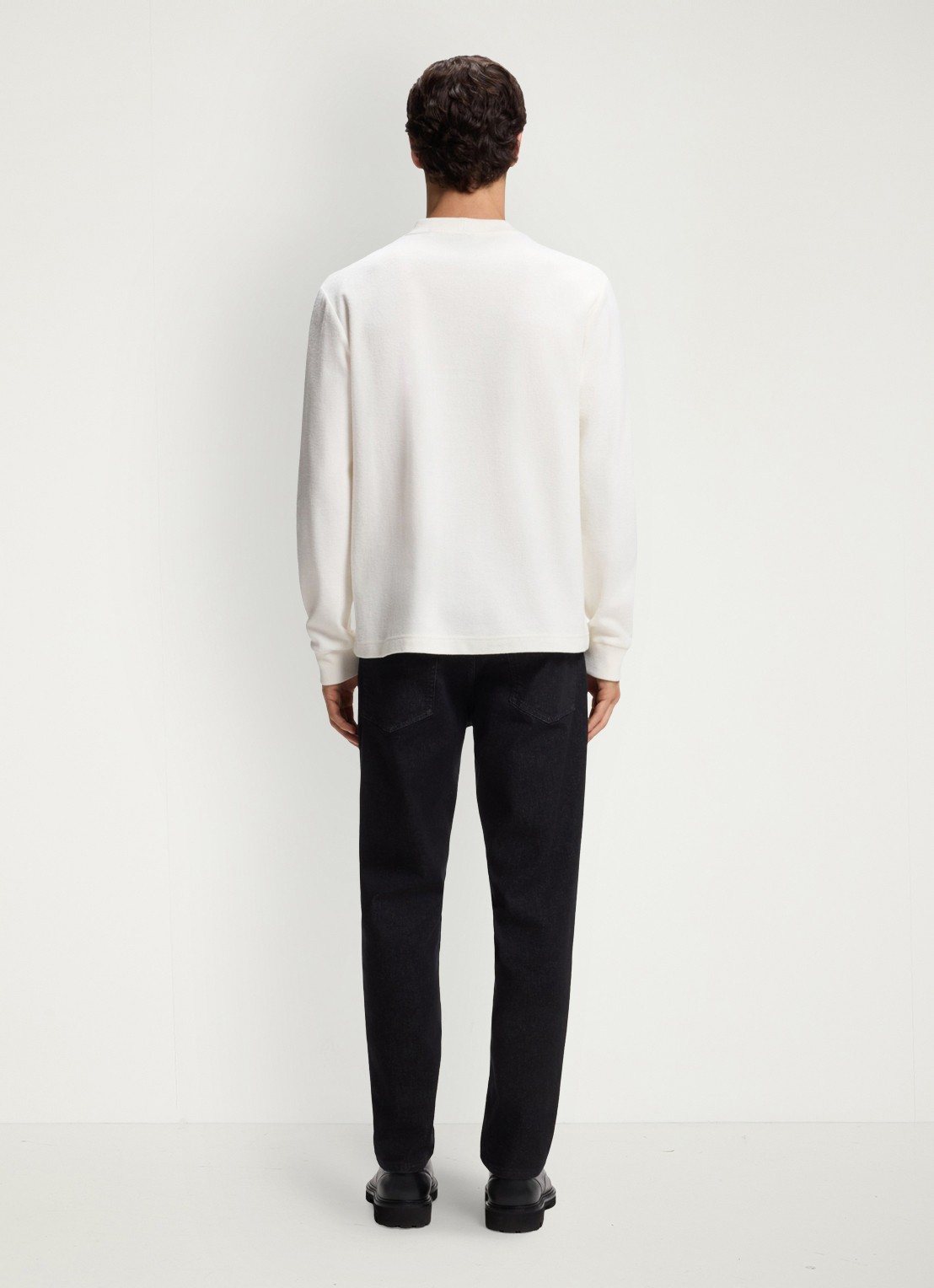 BOSS Longsleeve met stretch - achterkant natural-106 / beige