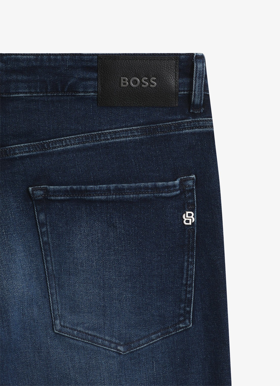 BOSS Loose fit jeans met donkere wassing - detail 6 donkerblauw