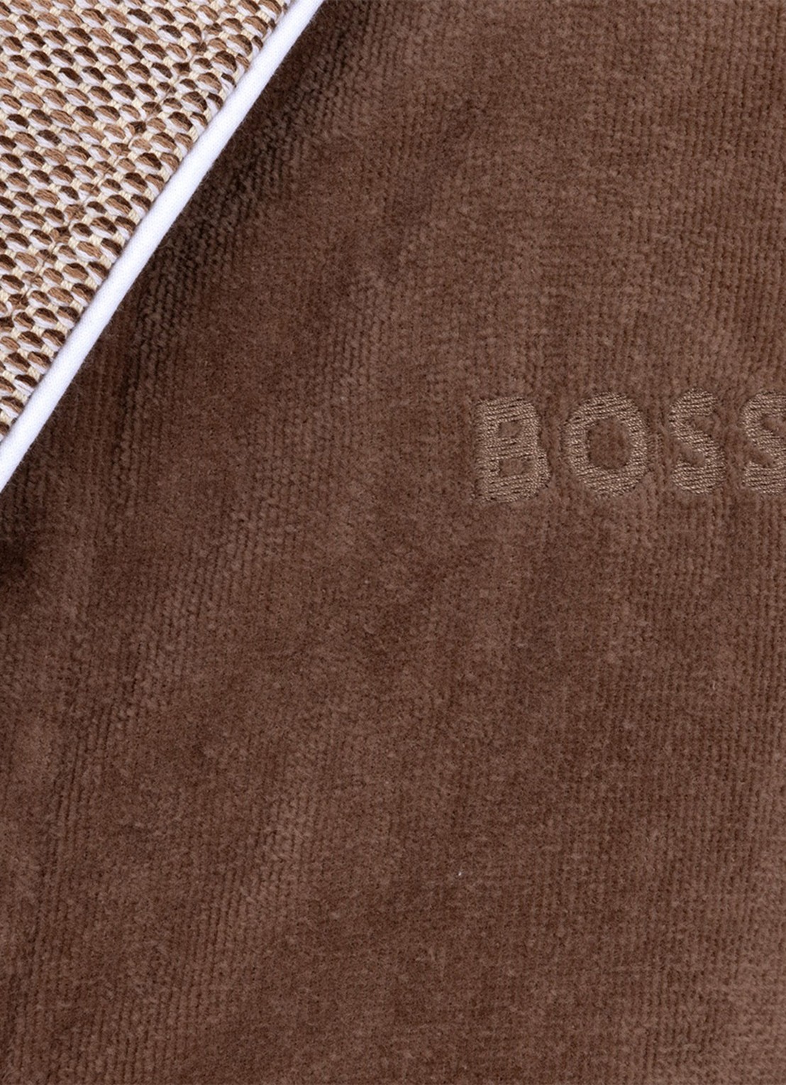 BOSS Lord badjas met logoborduring - detail 3 bruin