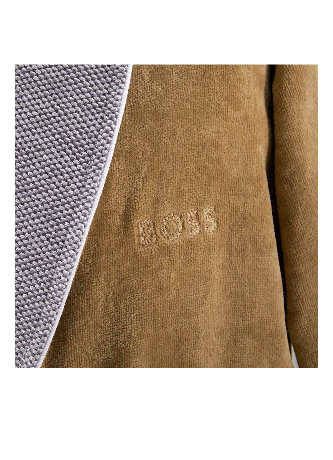 BOSS Lord badjas van katoen - unisex - detail 2 camel