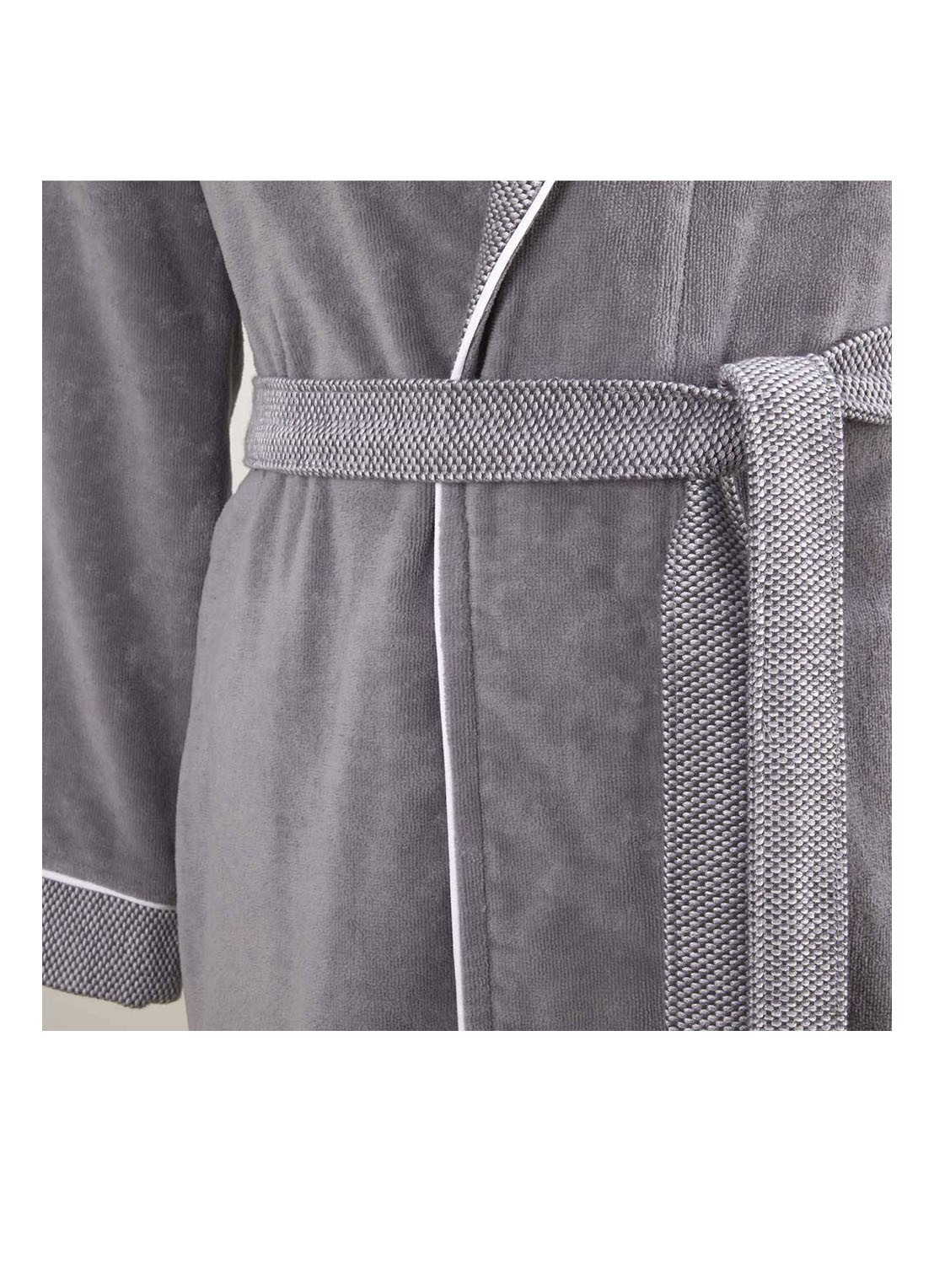 BOSS Lord badjas van katoen - unisex - detail grijs