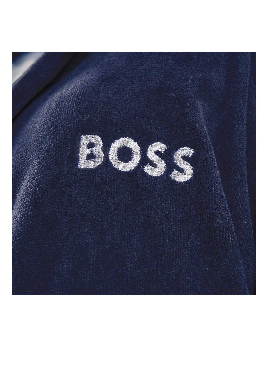 BOSS Lord badjas van katoen - unisex - detail 2 donkerblauw