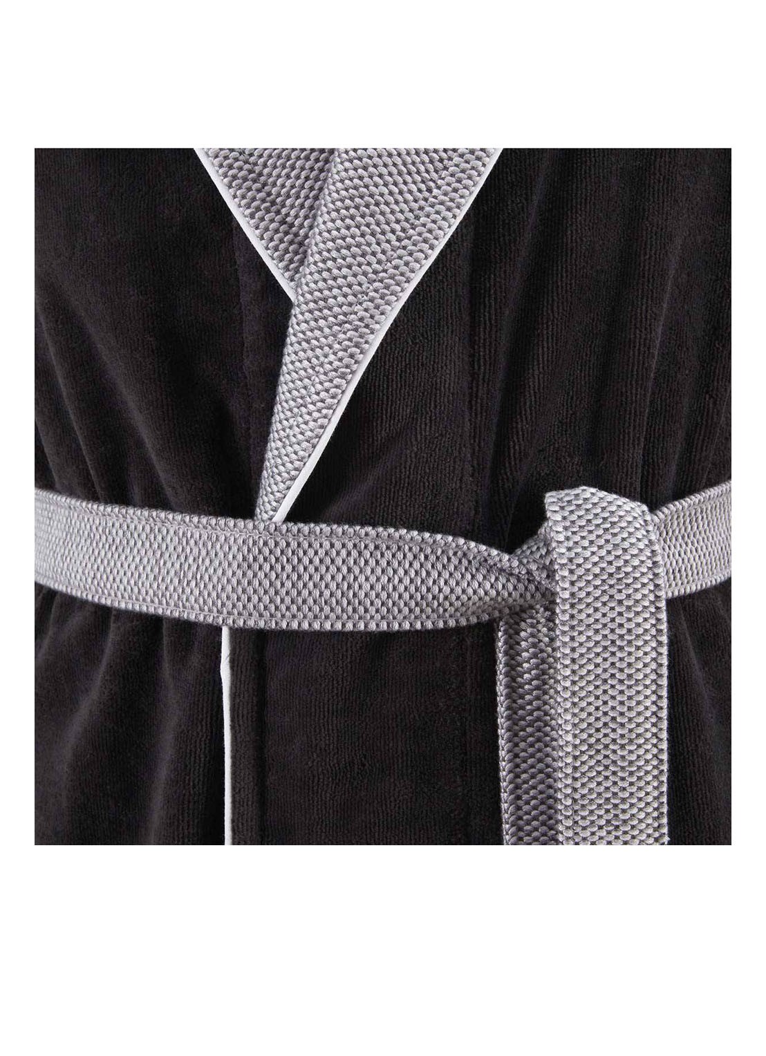 BOSS Lord badjas van katoen - unisex - detail 3 diepzwart