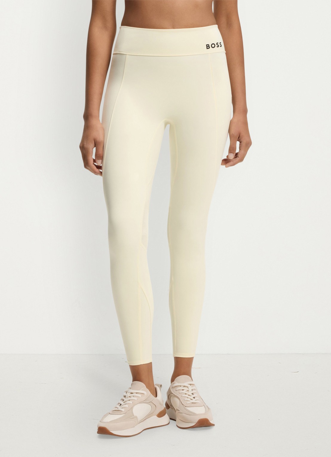 BOSS Low waist skinny fit trainingslegging met logo - detail 2 creme