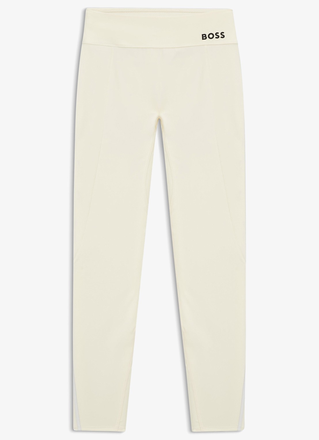 BOSS Low waist skinny fit trainingslegging met logo - voorkant 5 creme