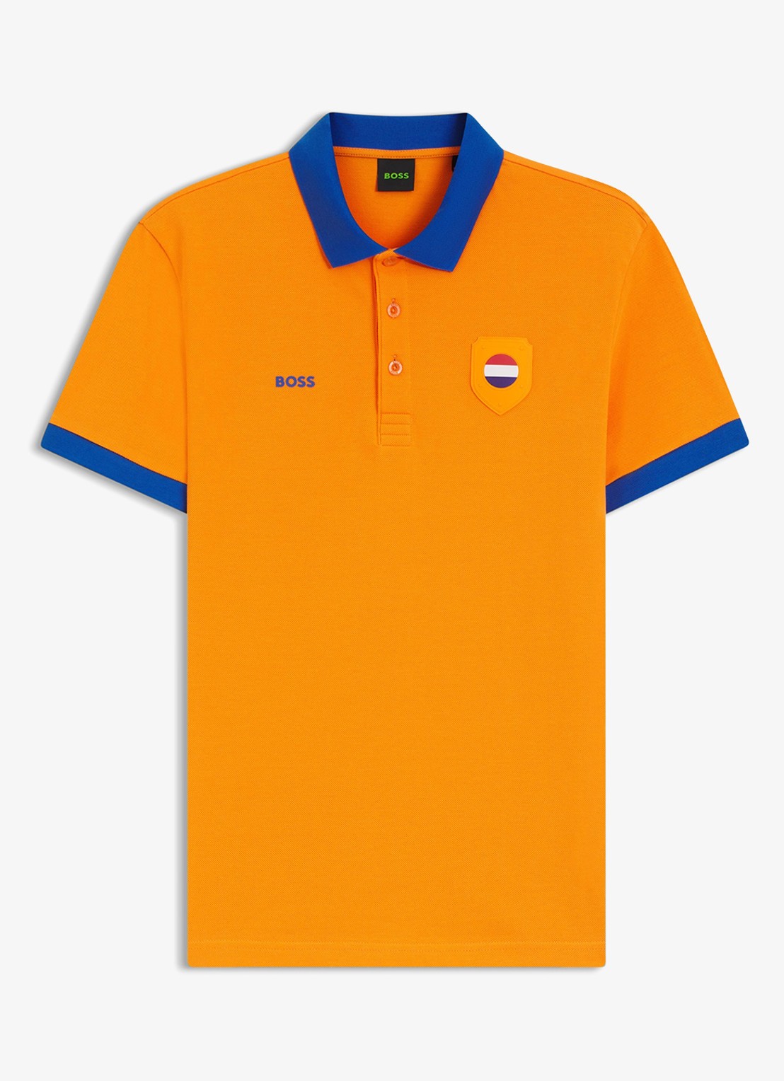 BOSS Lux Paddy regular fit polo met logoborduring - voorkant 4 bright orange-821 / oranje