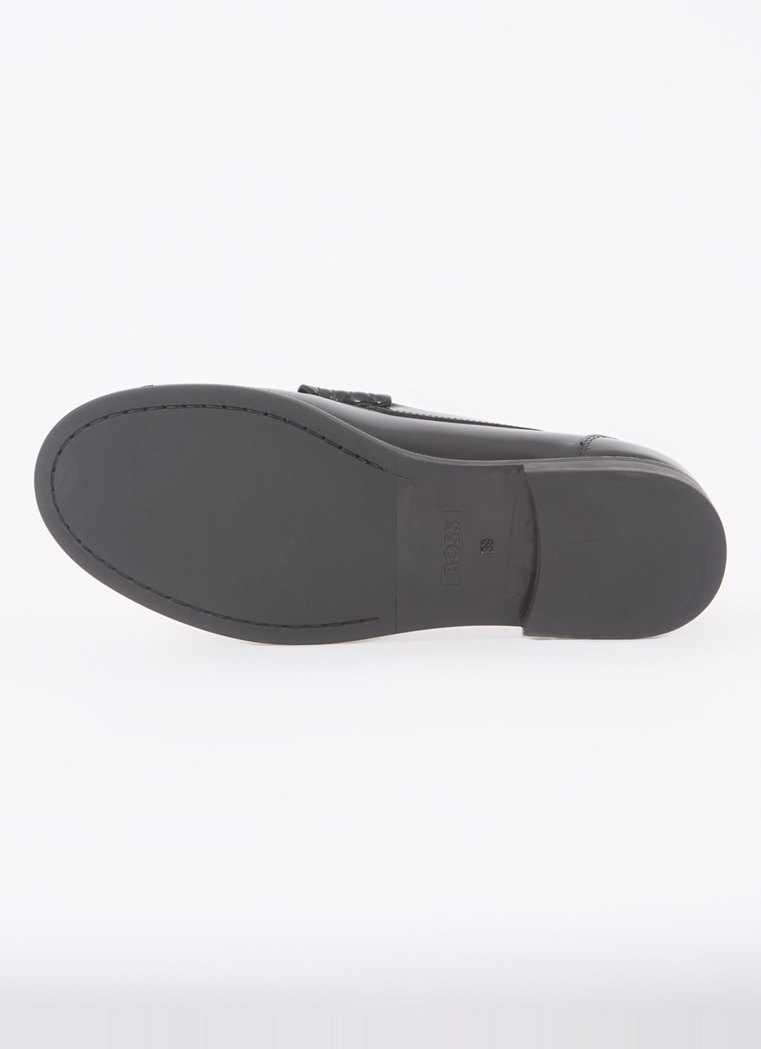 BOSS Lycia loafer van leer - detail 5 zwart