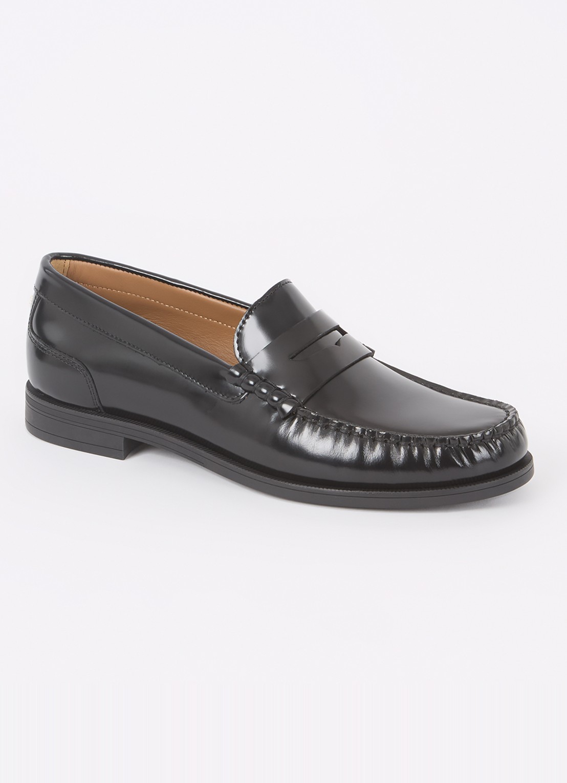 BOSS Lycia loafer van leer - voorkant zwart