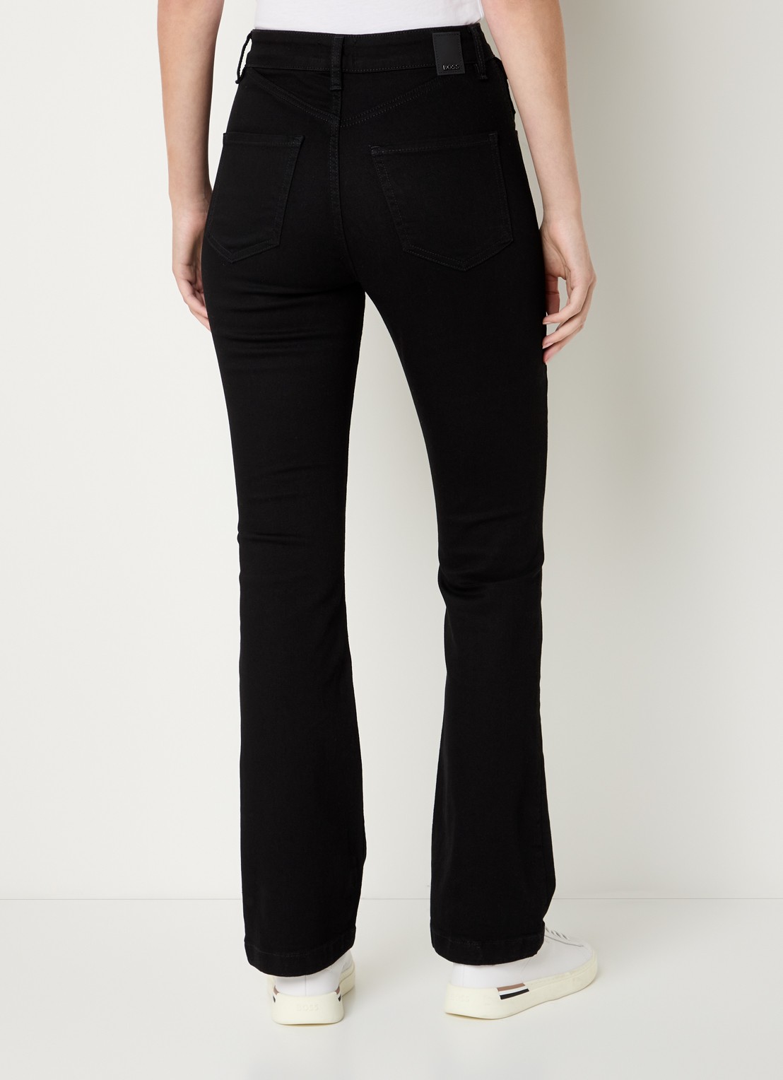 BOSS Lyris high waist bootcut jeans met gekleurde wassing - achterkant 5 zwart