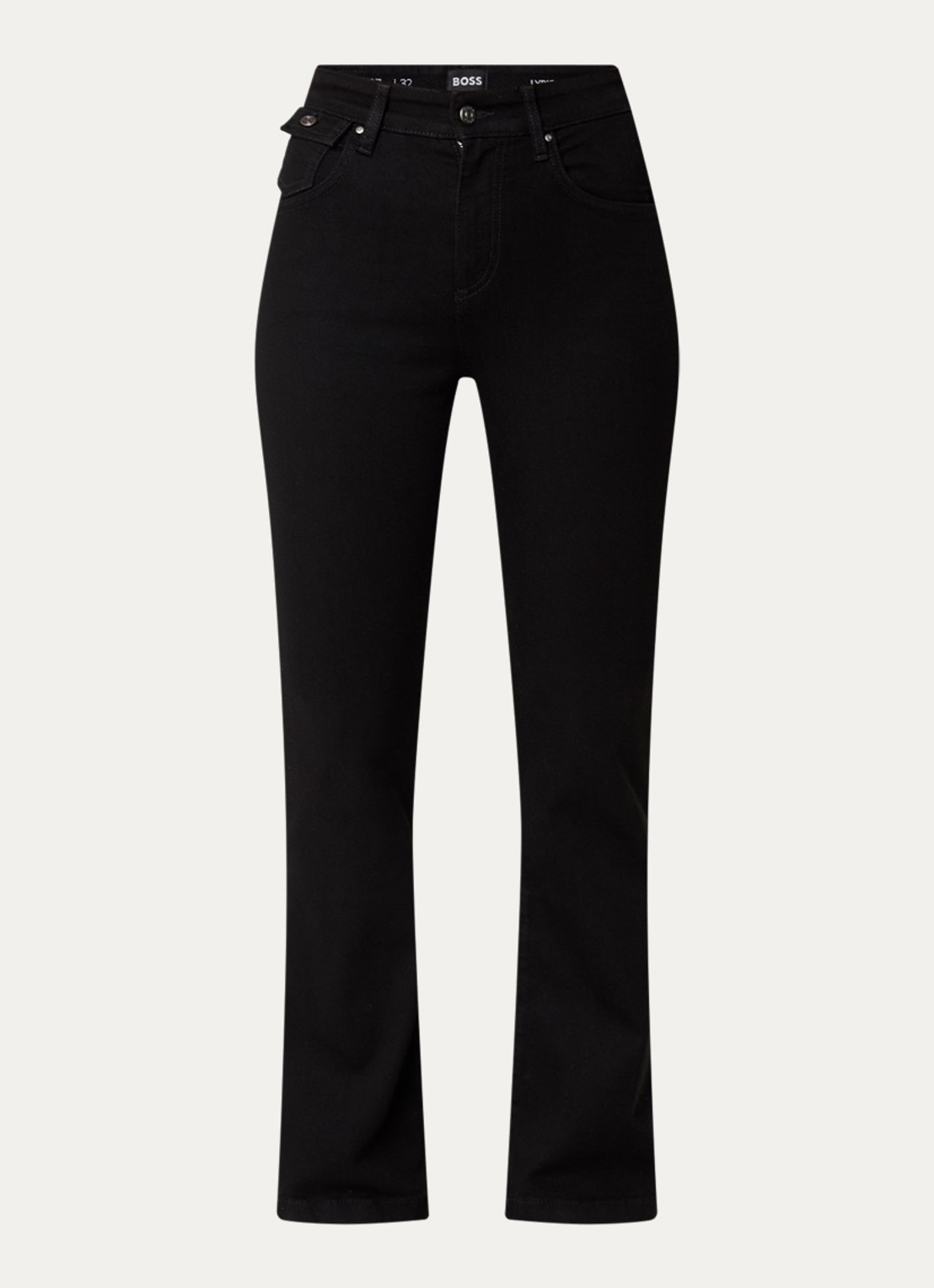 BOSS Lyris high waist bootcut jeans met gekleurde wassing - voorkant 3 zwart