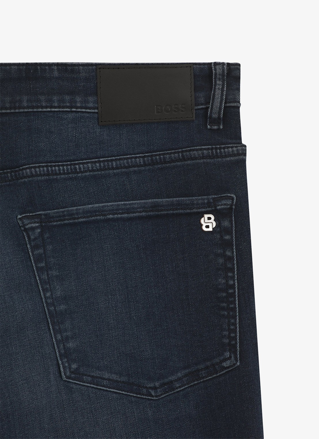 BOSS Maine regular fit jeans met donkere wassing - detail 3 donkerblauw