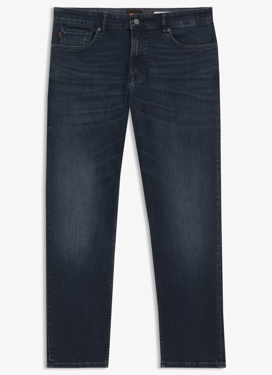 BOSS Maine regular fit jeans met donkere wassing - voorkant 4 donkerblauw