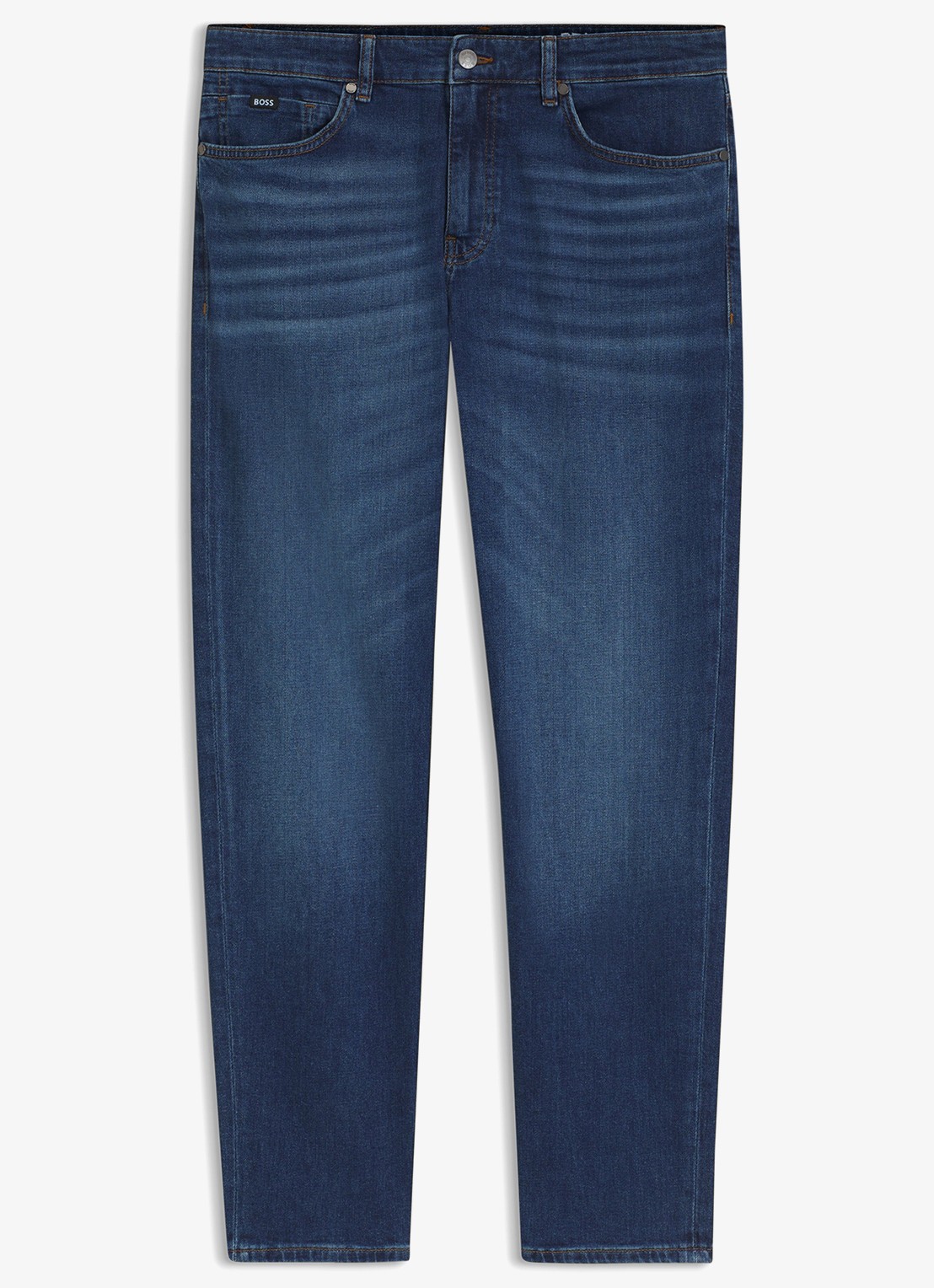 BOSS Maine regular fit jeans met donkere wassing - voorkant 4 indigo