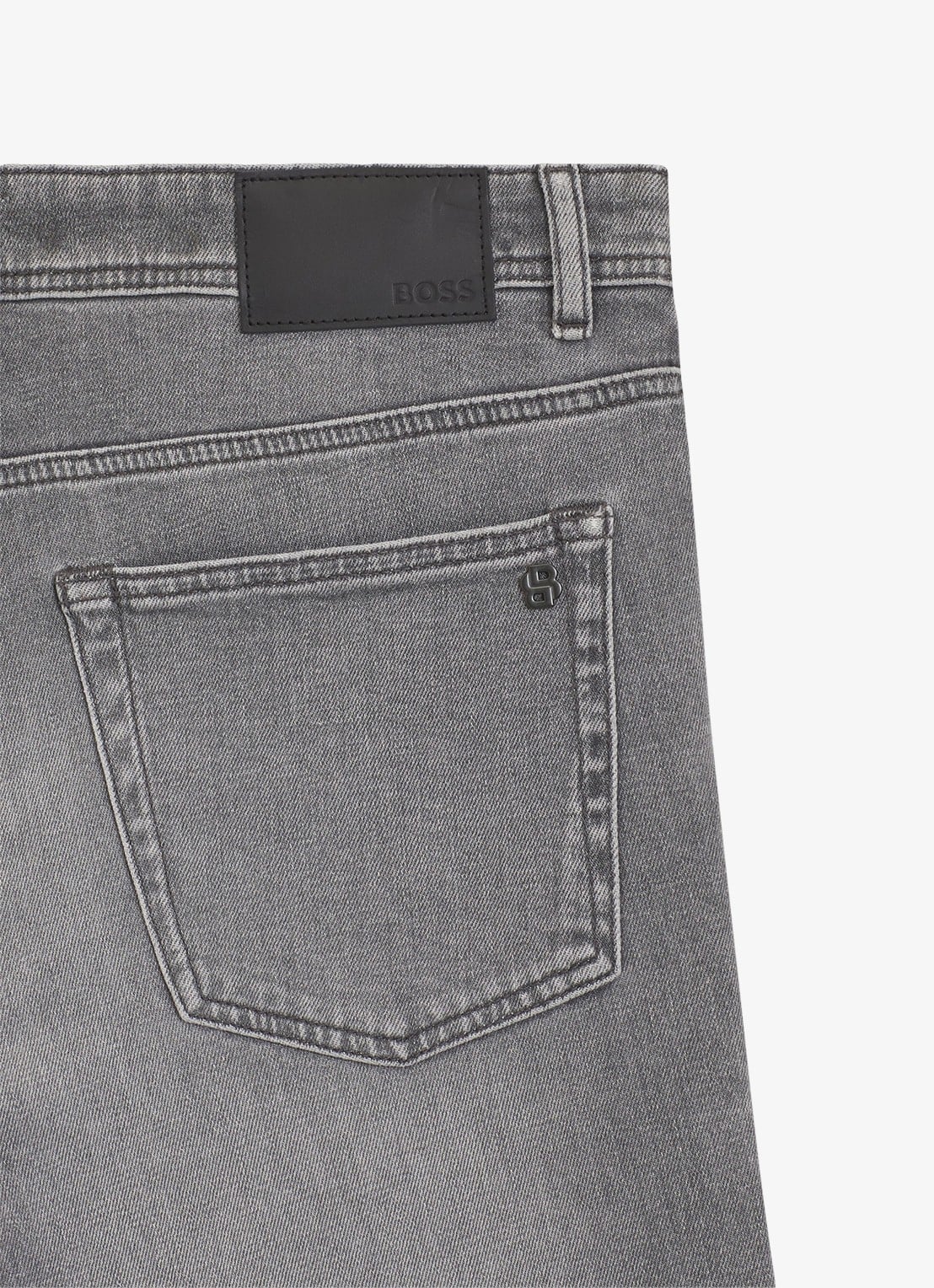 BOSS Maine straight fit jeans met gekleurde wassing - detail 6 grijs