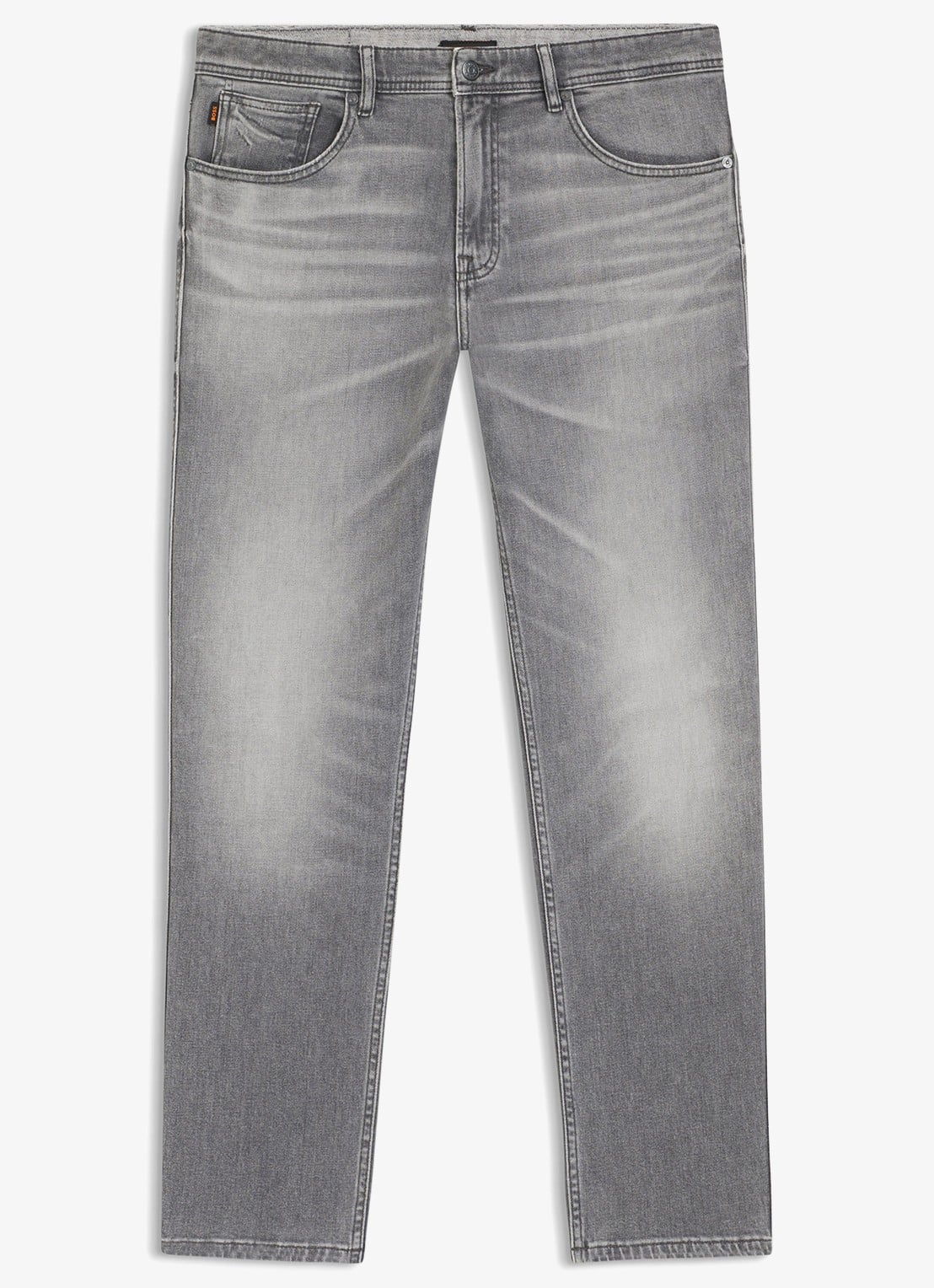 BOSS Maine straight fit jeans met gekleurde wassing - voorkant 2 grijs