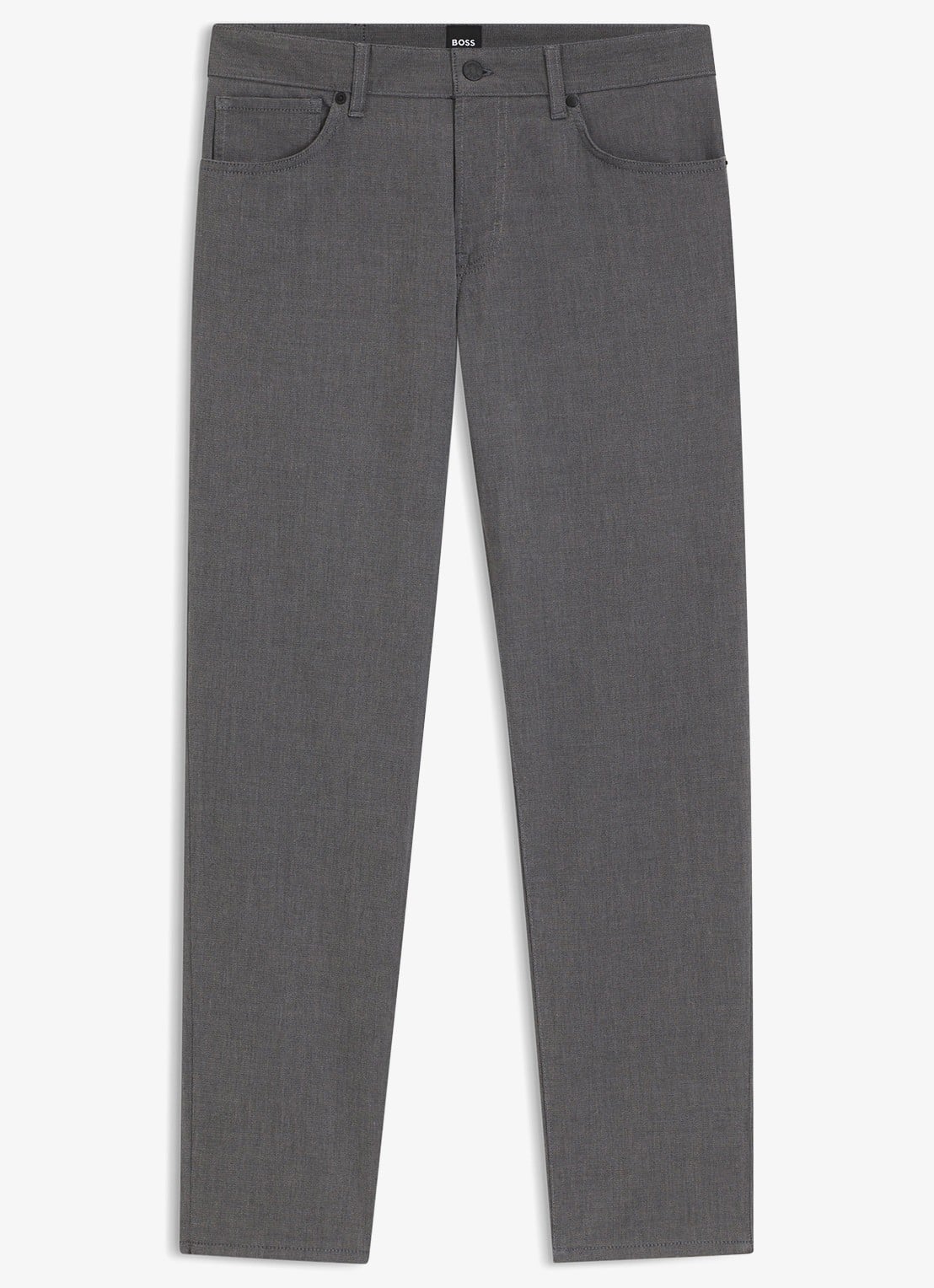 BOSS Maine straight fit pantalon met steekzakken  - voorkant 4 donkergrijs