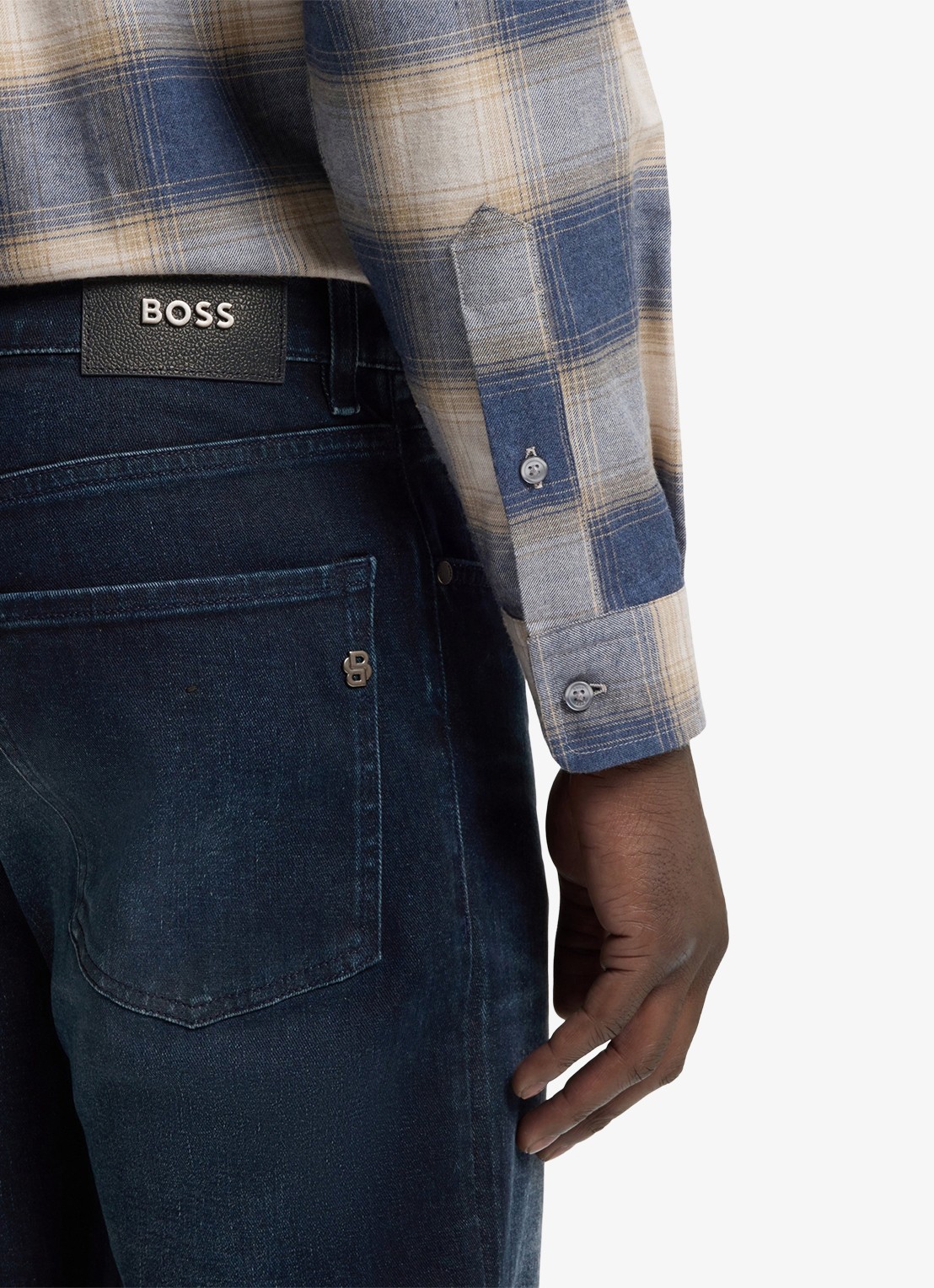 BOSS Maine straight leg jeans in katoenblend - detail 3 denim