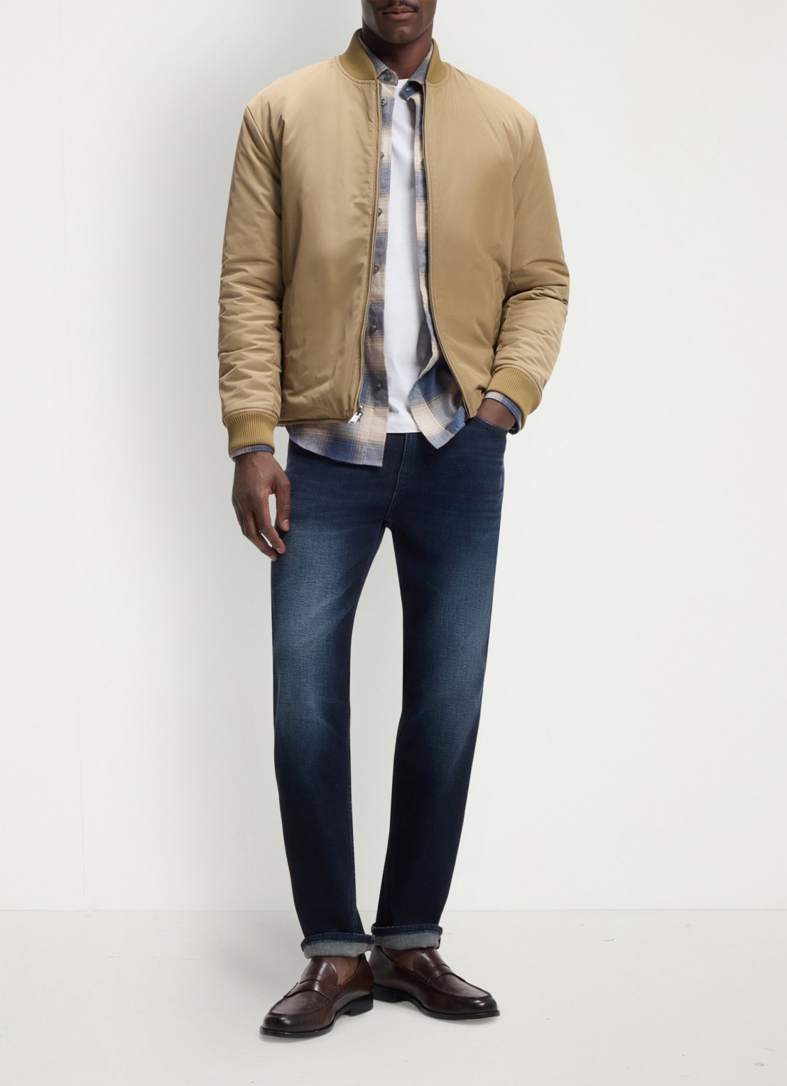 BOSS Maine straight leg jeans in katoenblend - voorkant 6 denim